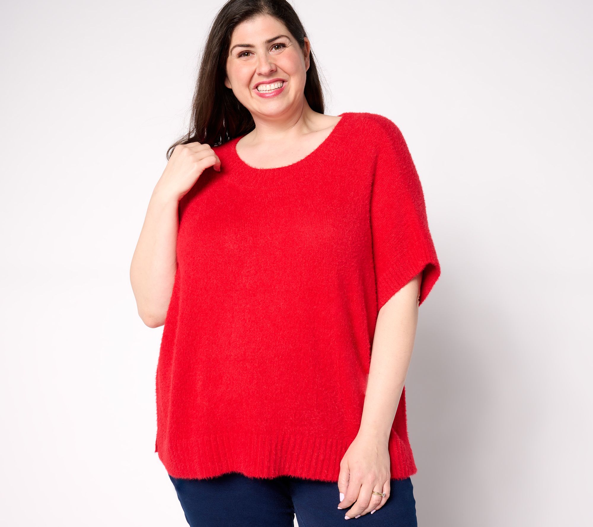 Studio Park x Amy Stran Drop Shoulder Brushed Sweater with Rib Hem