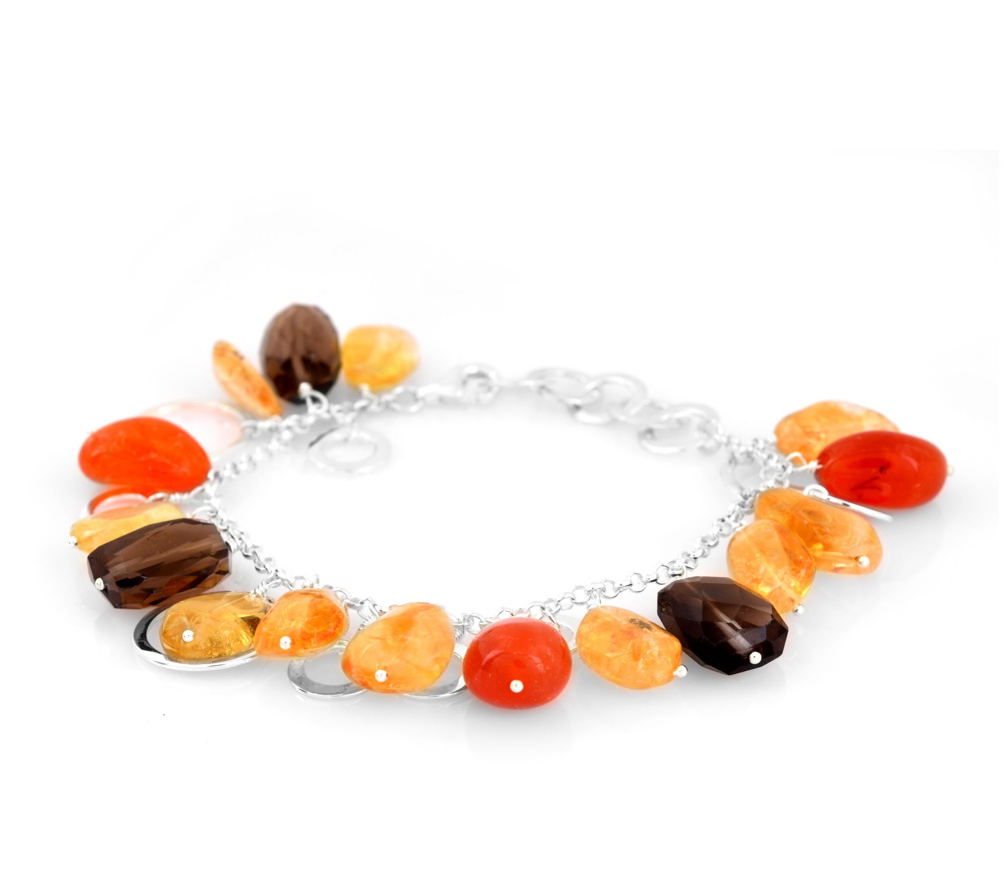 Sterling Silver Multi-Gemstone Bead Bracelet