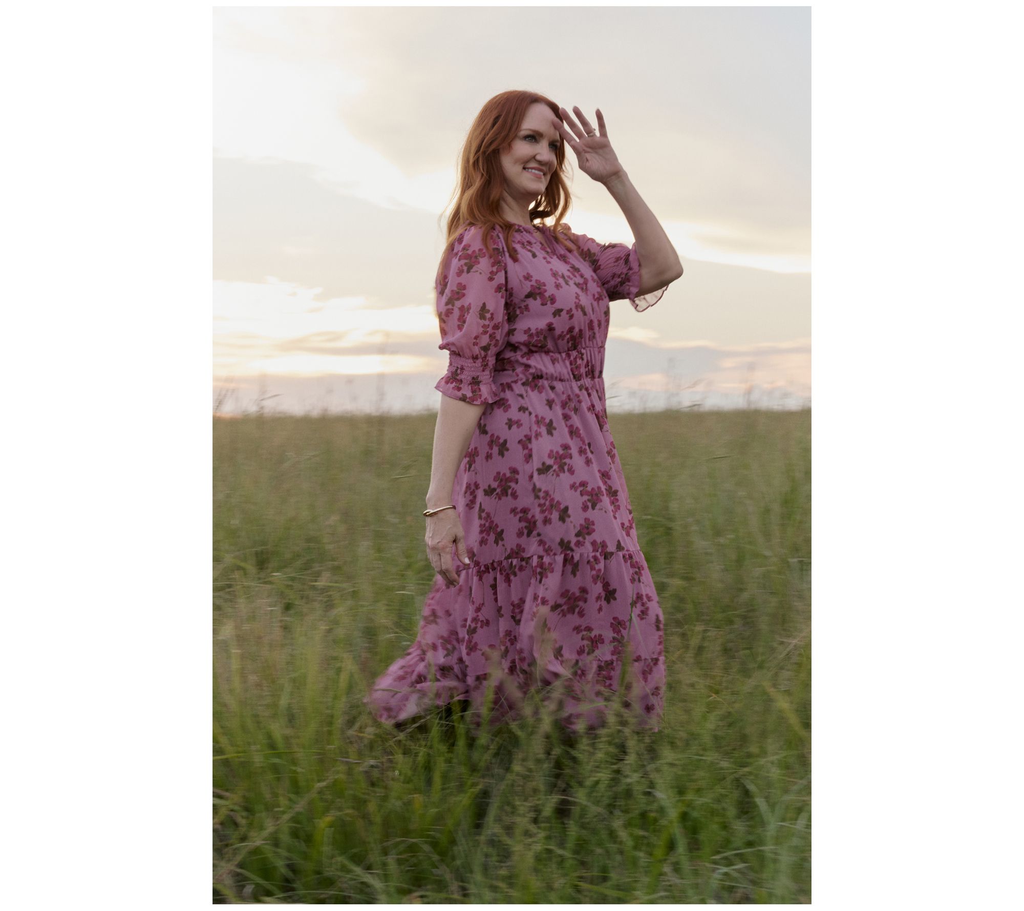 Ree by The Pioneer Woman Regular Printed Tiered Puff Sleeve Dress