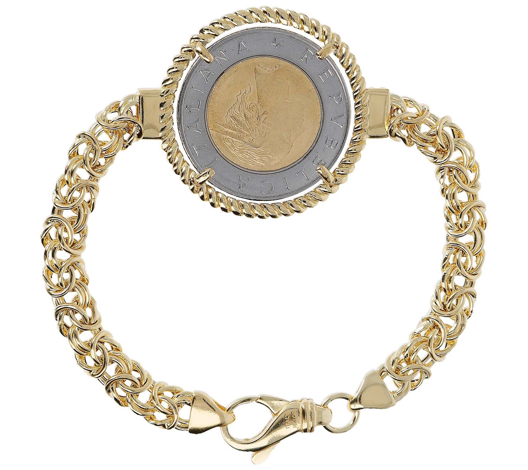 Veronese 18K Clad 500-Lire Byzantine Bracelet