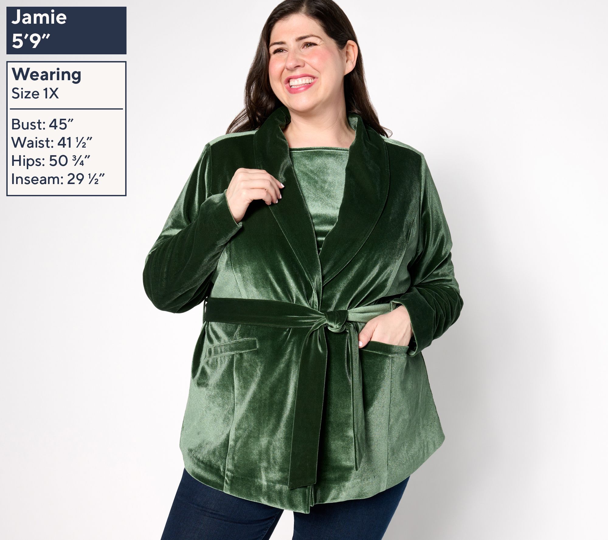 BEAUTIFUL by Lawrence Zarian The Sharon Self-Belted Velvet Blazer