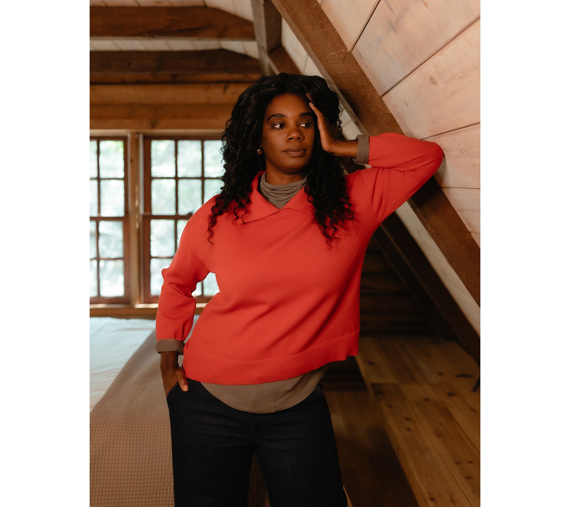 Me by Jennie Garth Larimer Long Sleeve Turtleneck Top