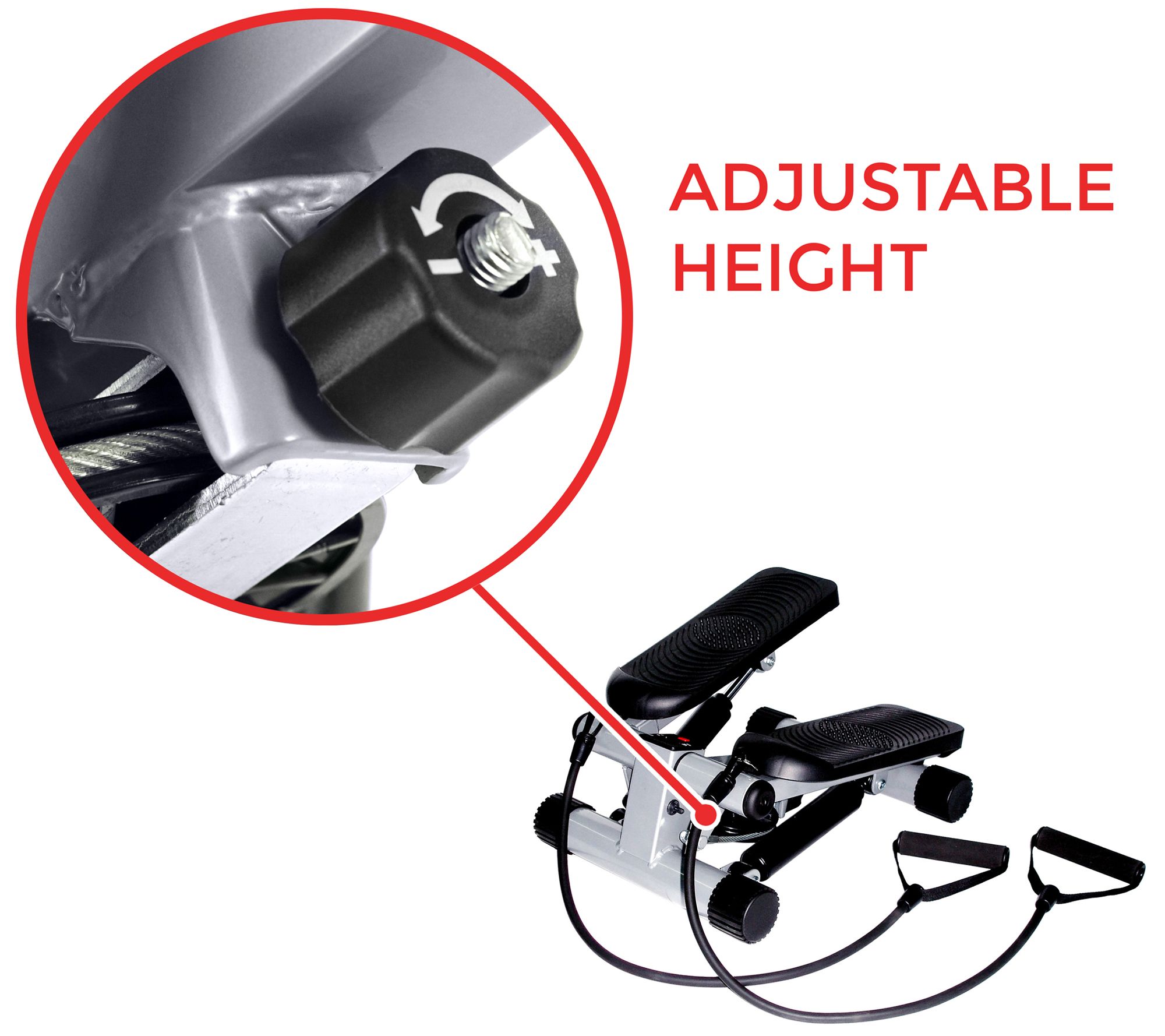 Sunny Health & Fitness Mini Stepper with Bands