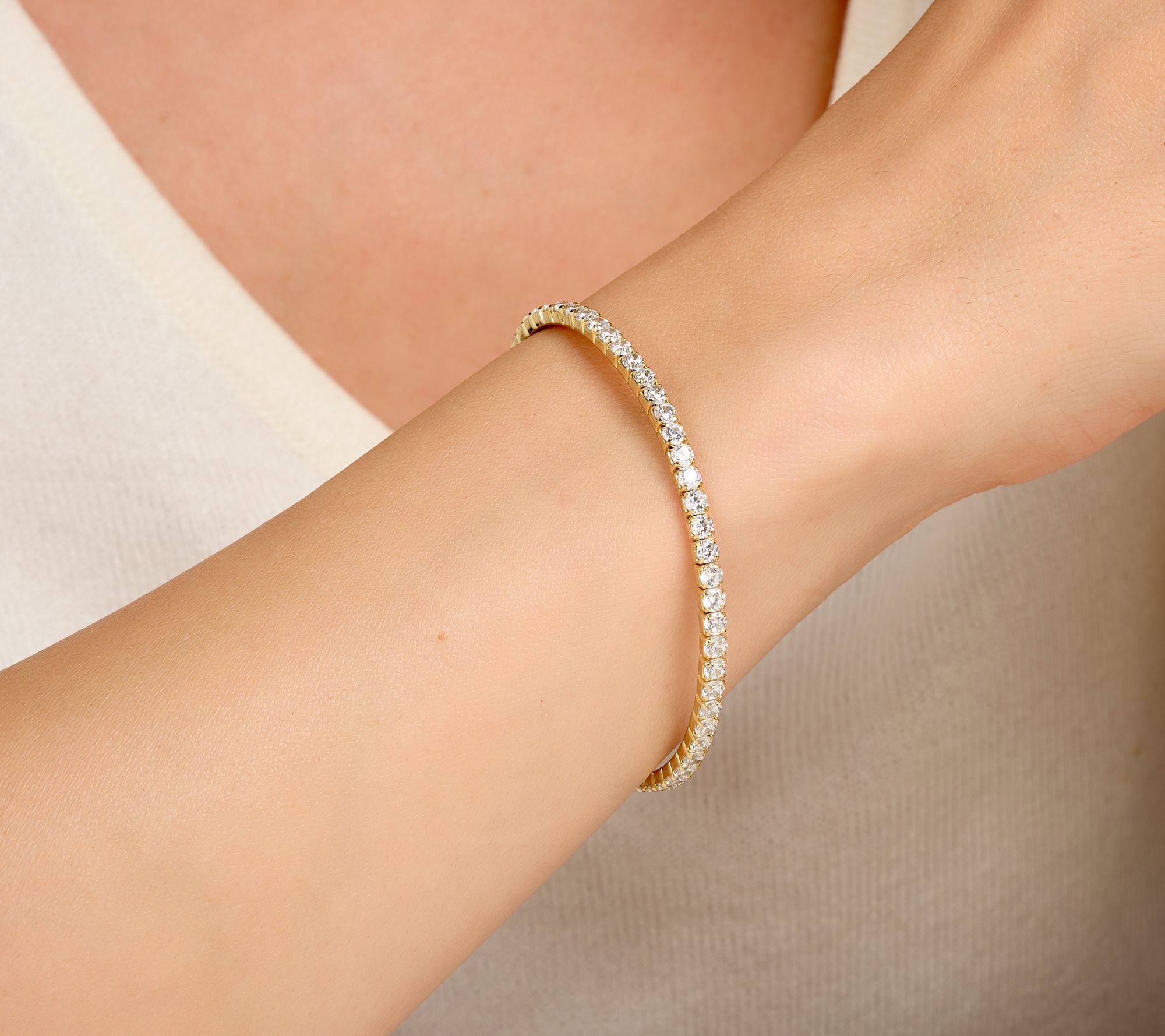 Diamonique Classics Tennis Bangle Bracelet, Sterling Silver