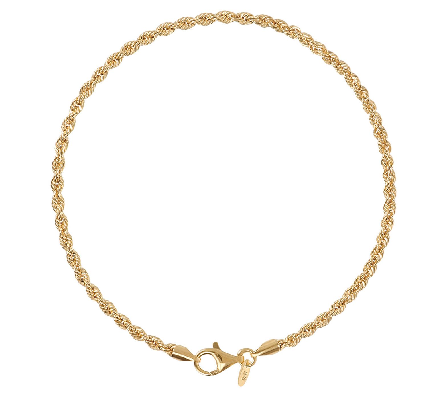 Veronese 18K Clad Rope Chain Ankle Bracelet