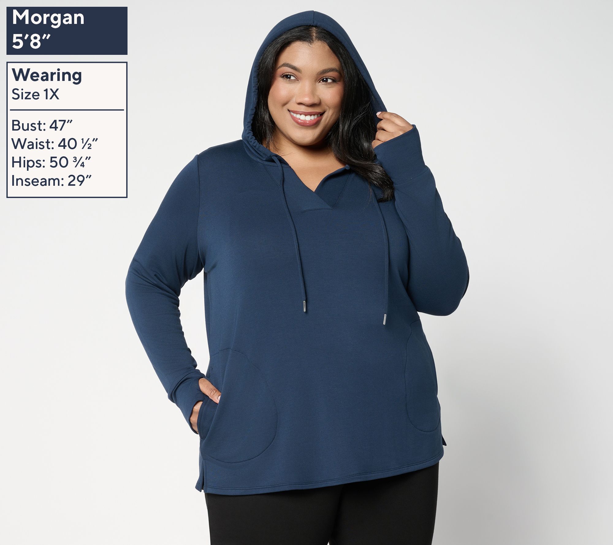 Brandis Dress Out Loud Acquitted Knit Split Neck Hoodie