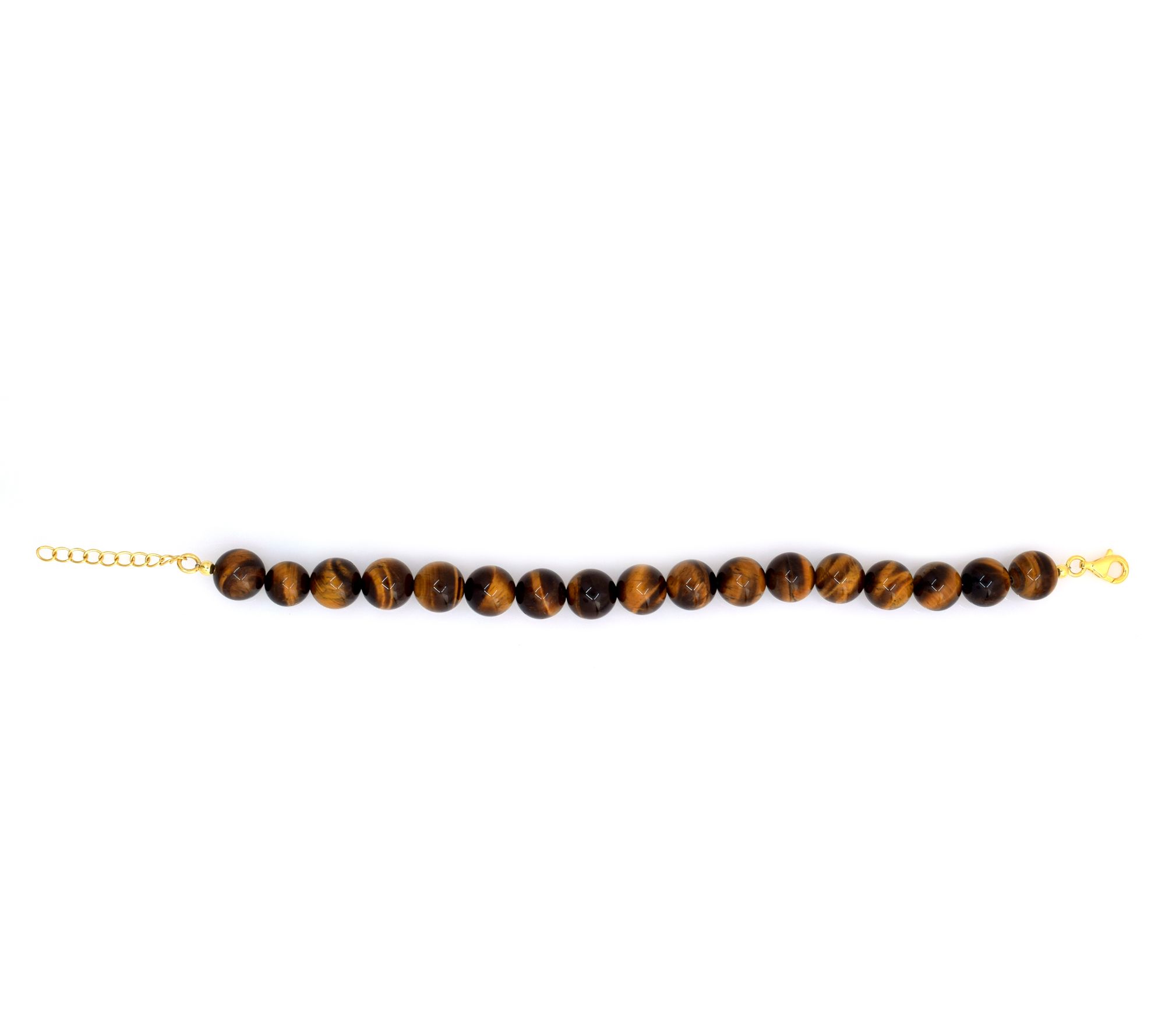 14K Gold Plated Tiger Eye Bead Bracelet
