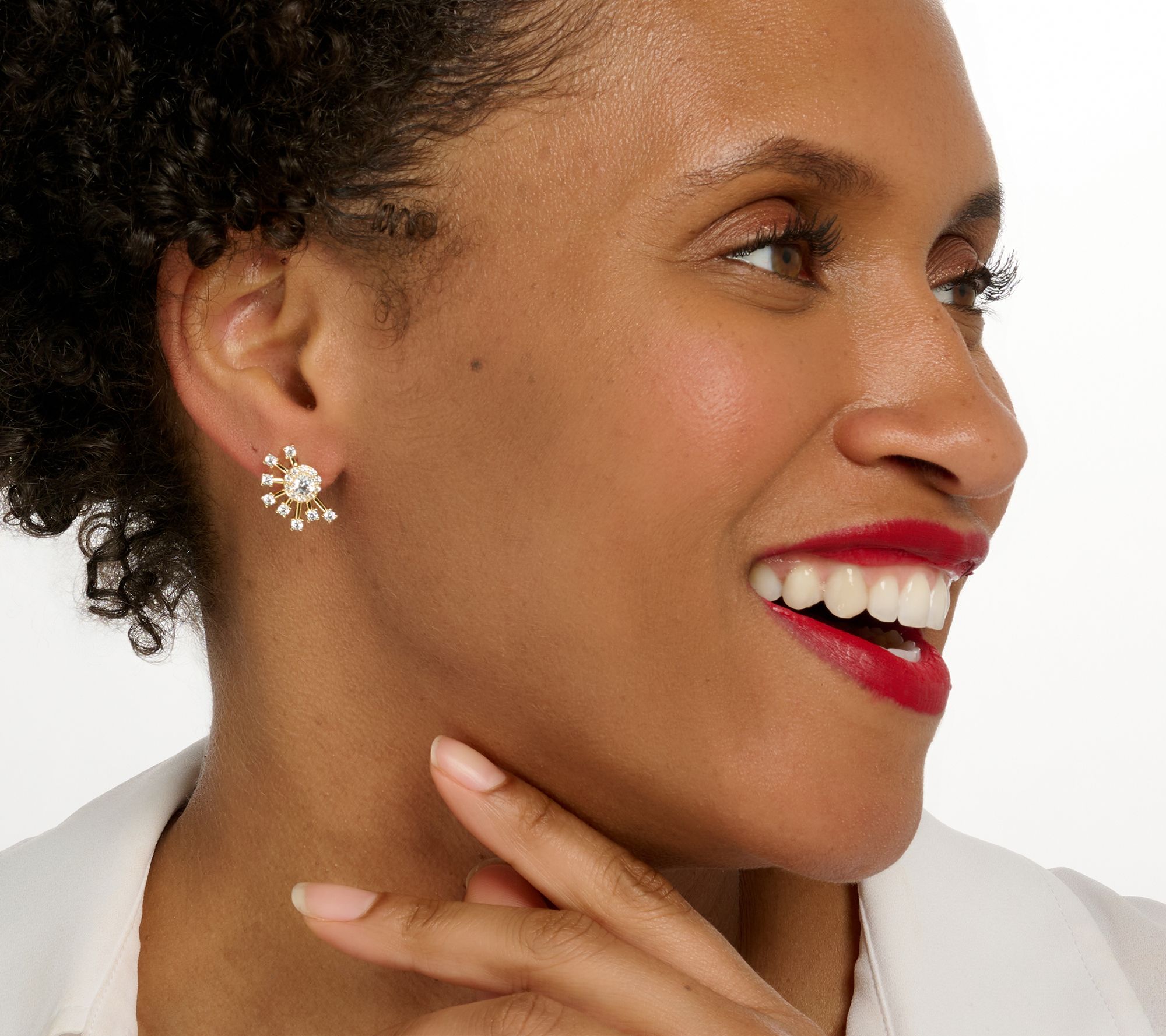 Diamonique x Kathy Levine Fireworks Earrings, Sterling Silver