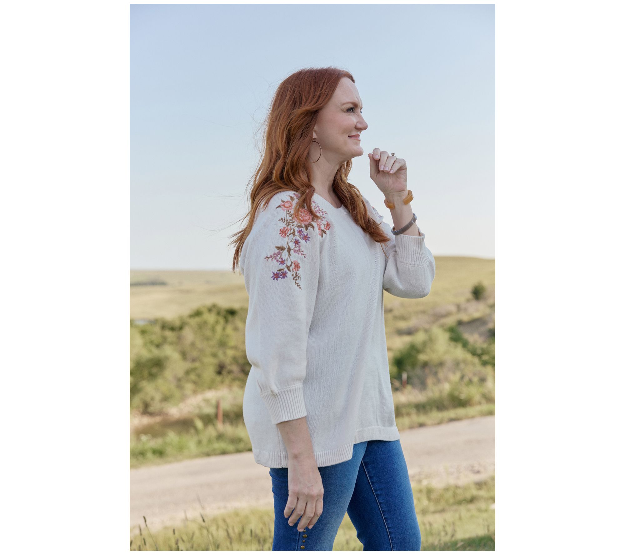 Ree by The Pioneer Woman Embroidered Pullover Sweater
