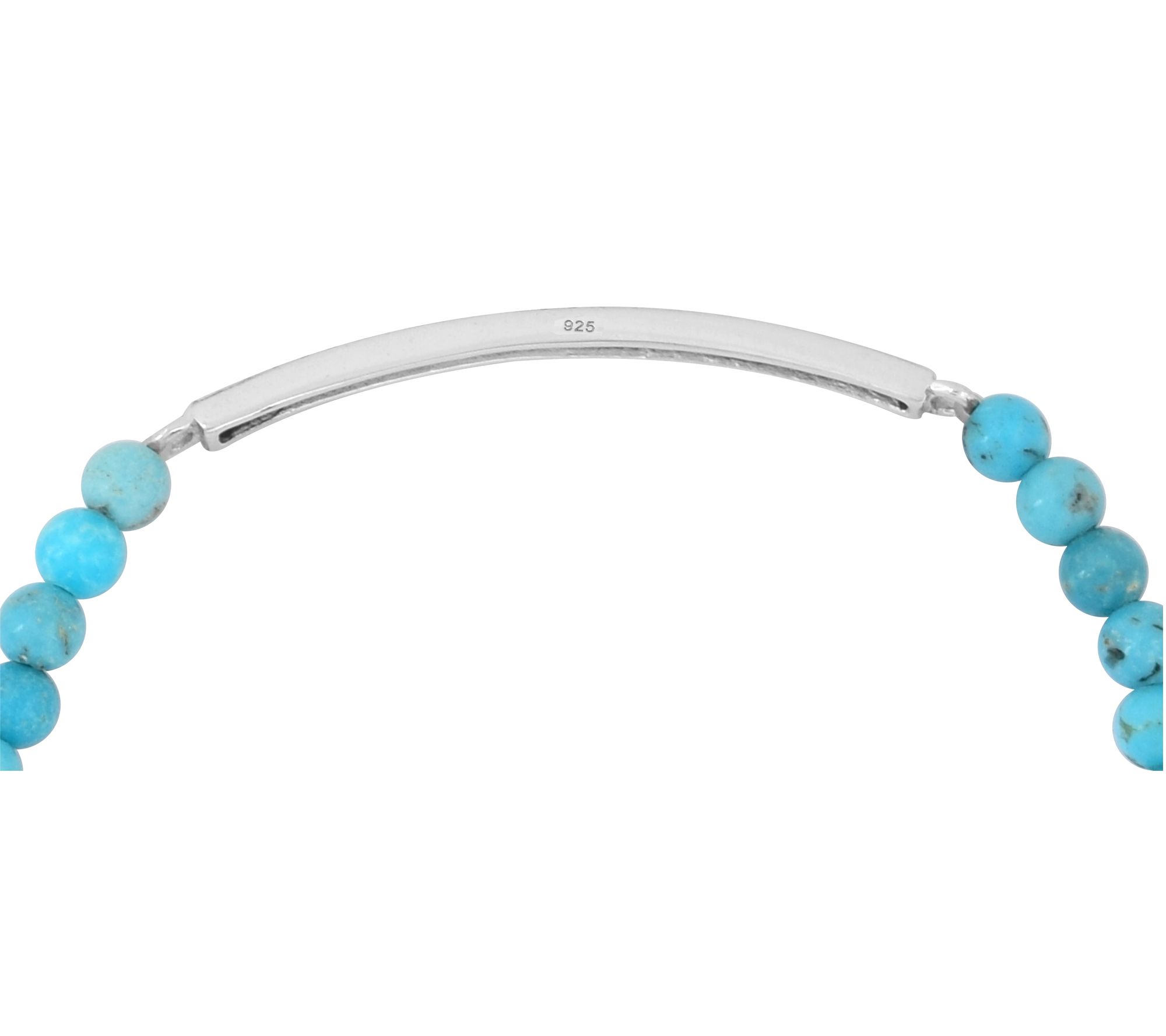Sterling Silver Turquoise & Black Spinel Stretch Bracelet
