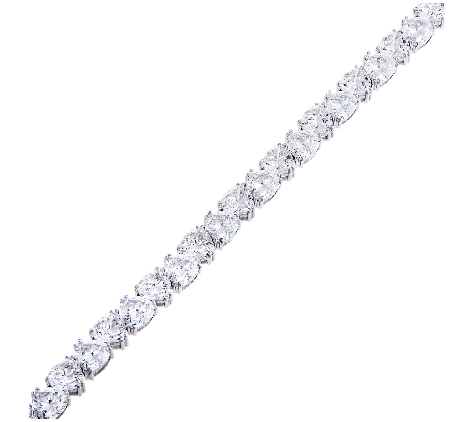 Diamonique x Jennifer Miller Trillion Line Bracelet, Sterling