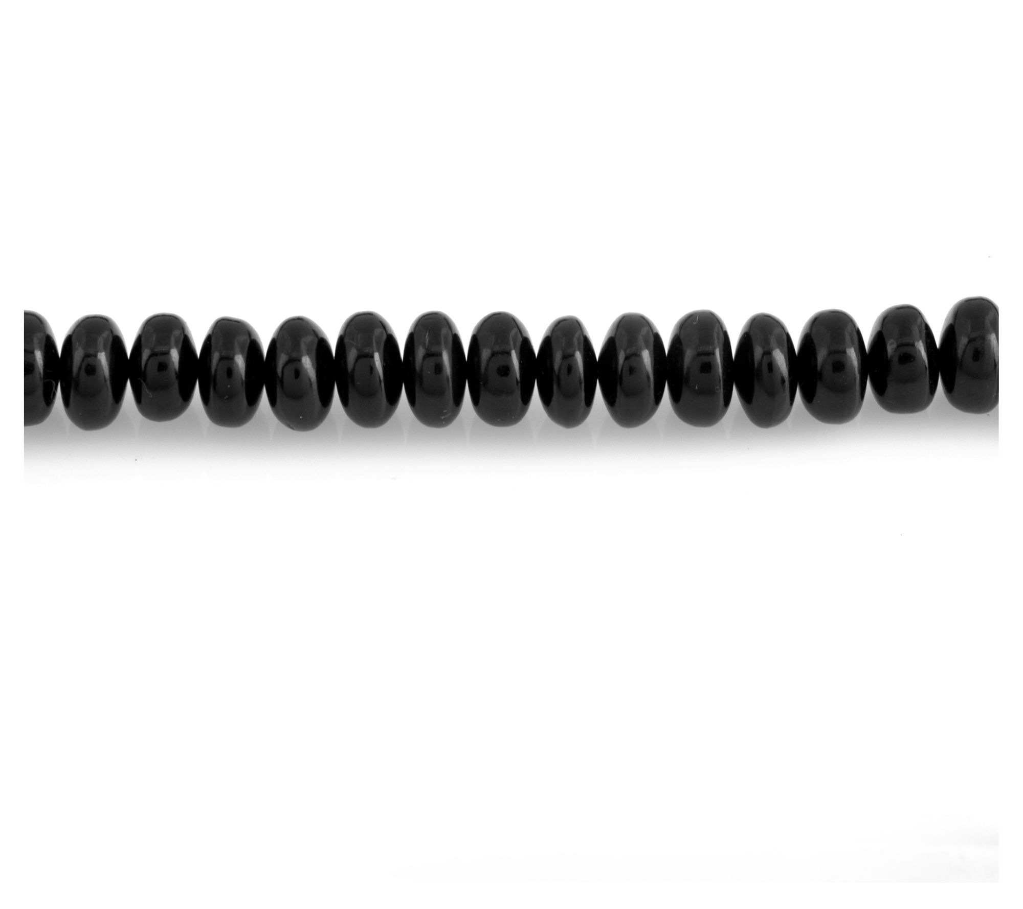 Sterling Silver Black Chalcedony Bead Necklace