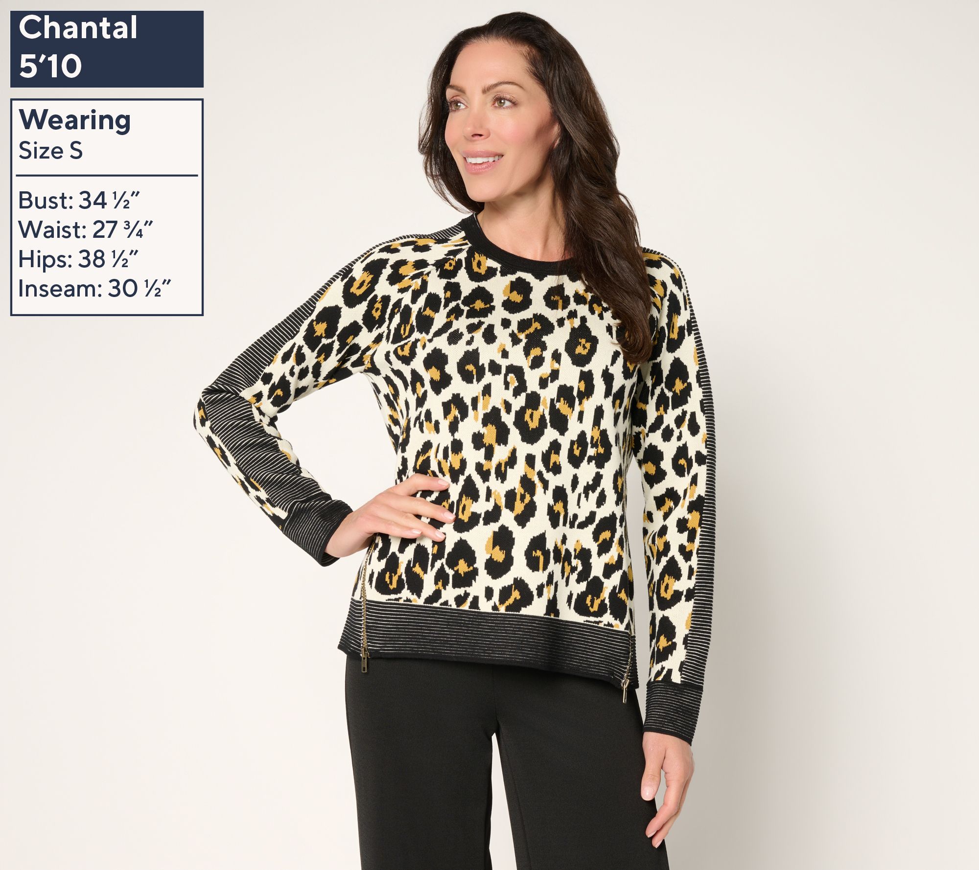 nicole by Nicole Miller Printed Jacquard Sweater