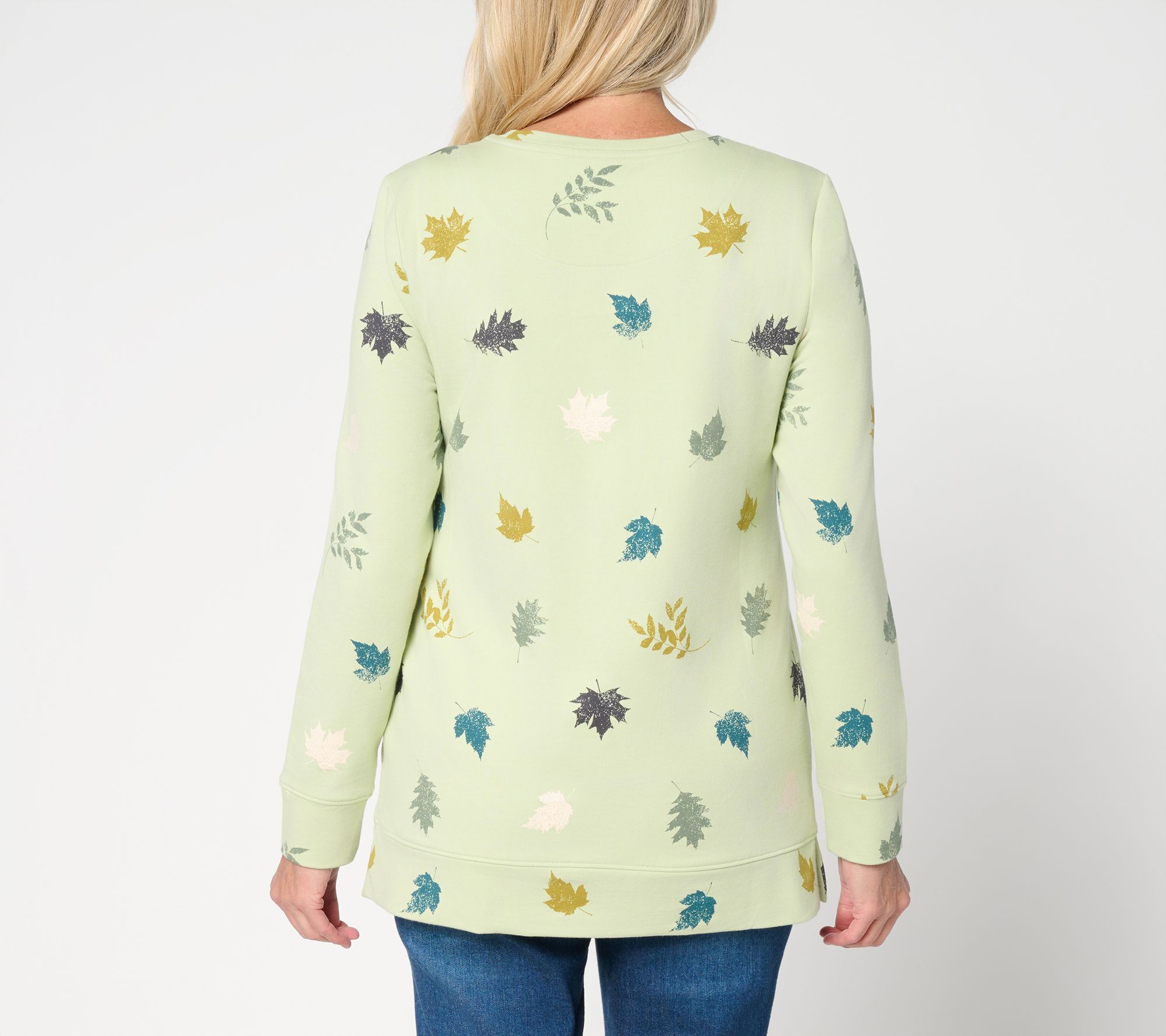 Denim & Co. Regular Printed Fall French Terry Tunic