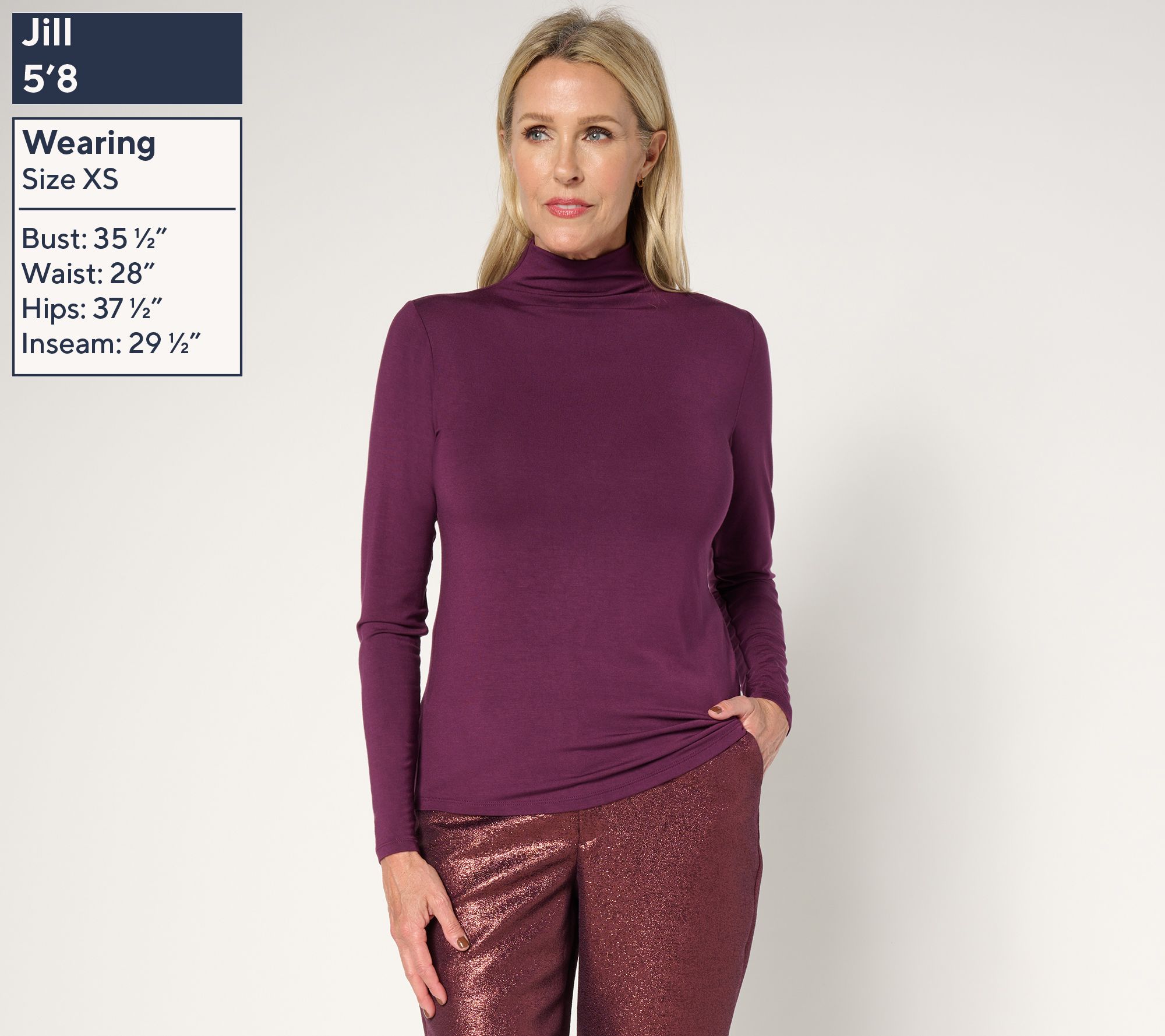 Joan Rivers Wardrobe Builders ButterSoft Funnel Neck Top