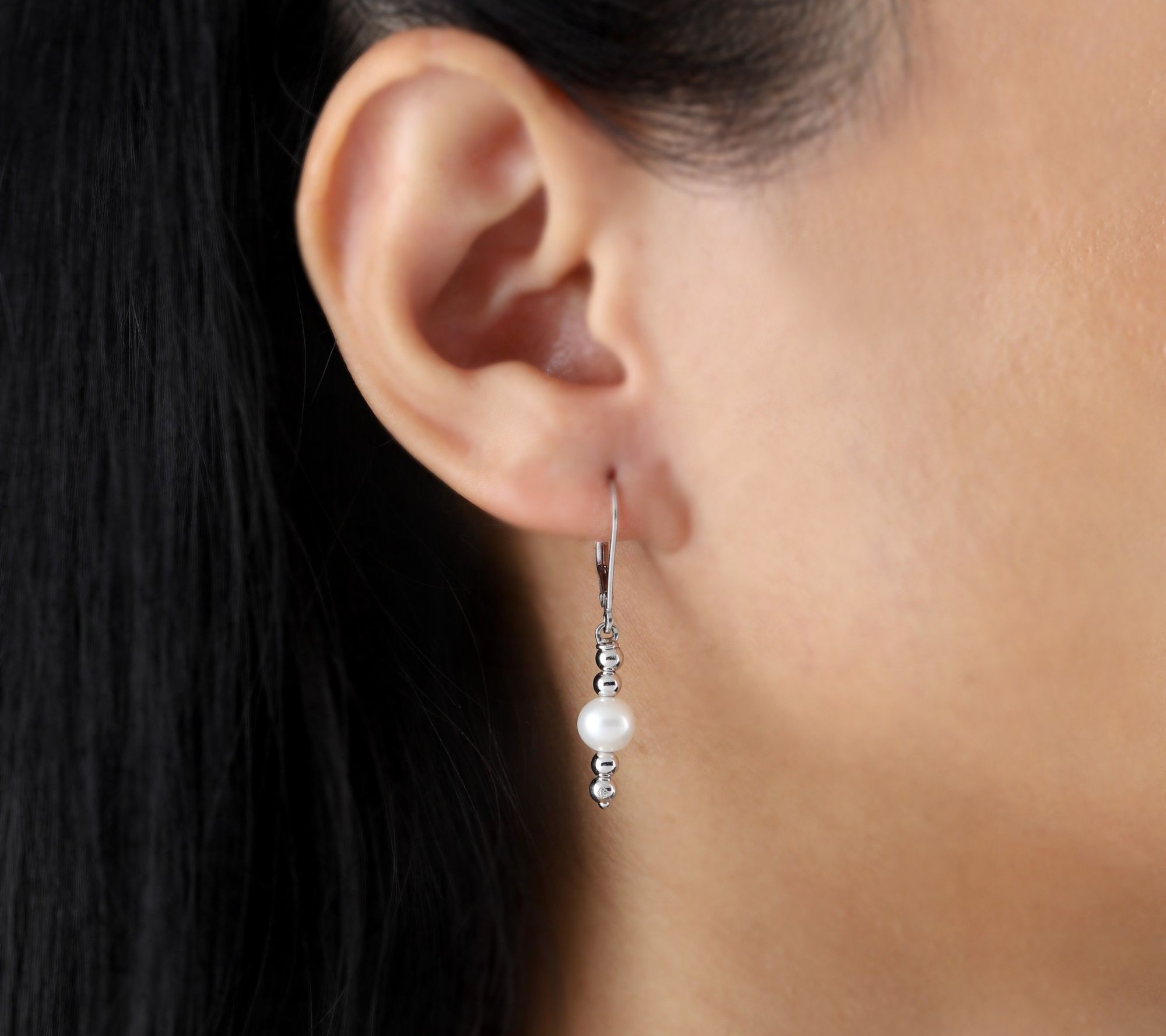 Elyse Ryan Sterling Silver Cultured Pearl DropEarrings