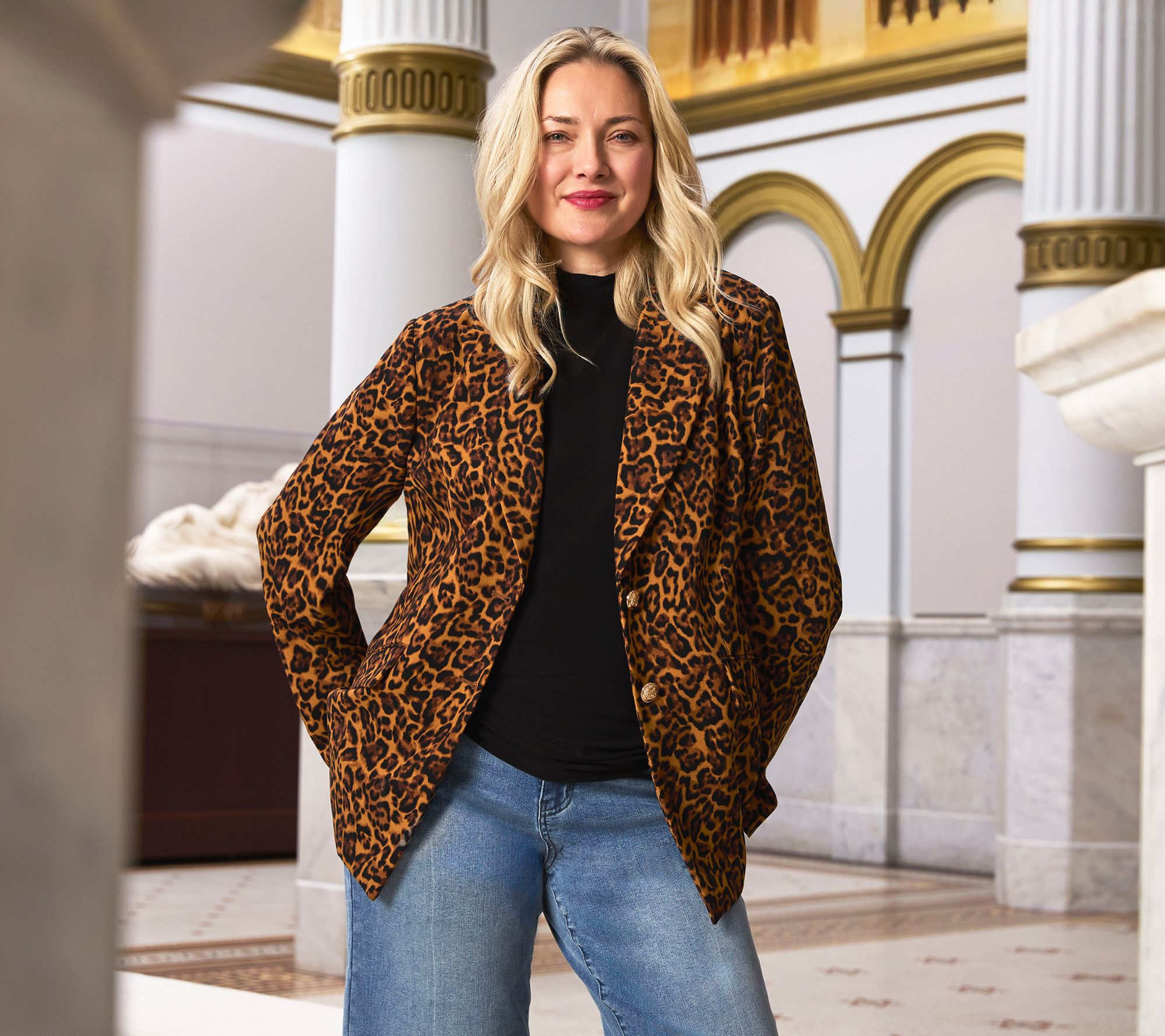 Dennis Basso Regular Luxe Crepe Blazer in Prints & Solids