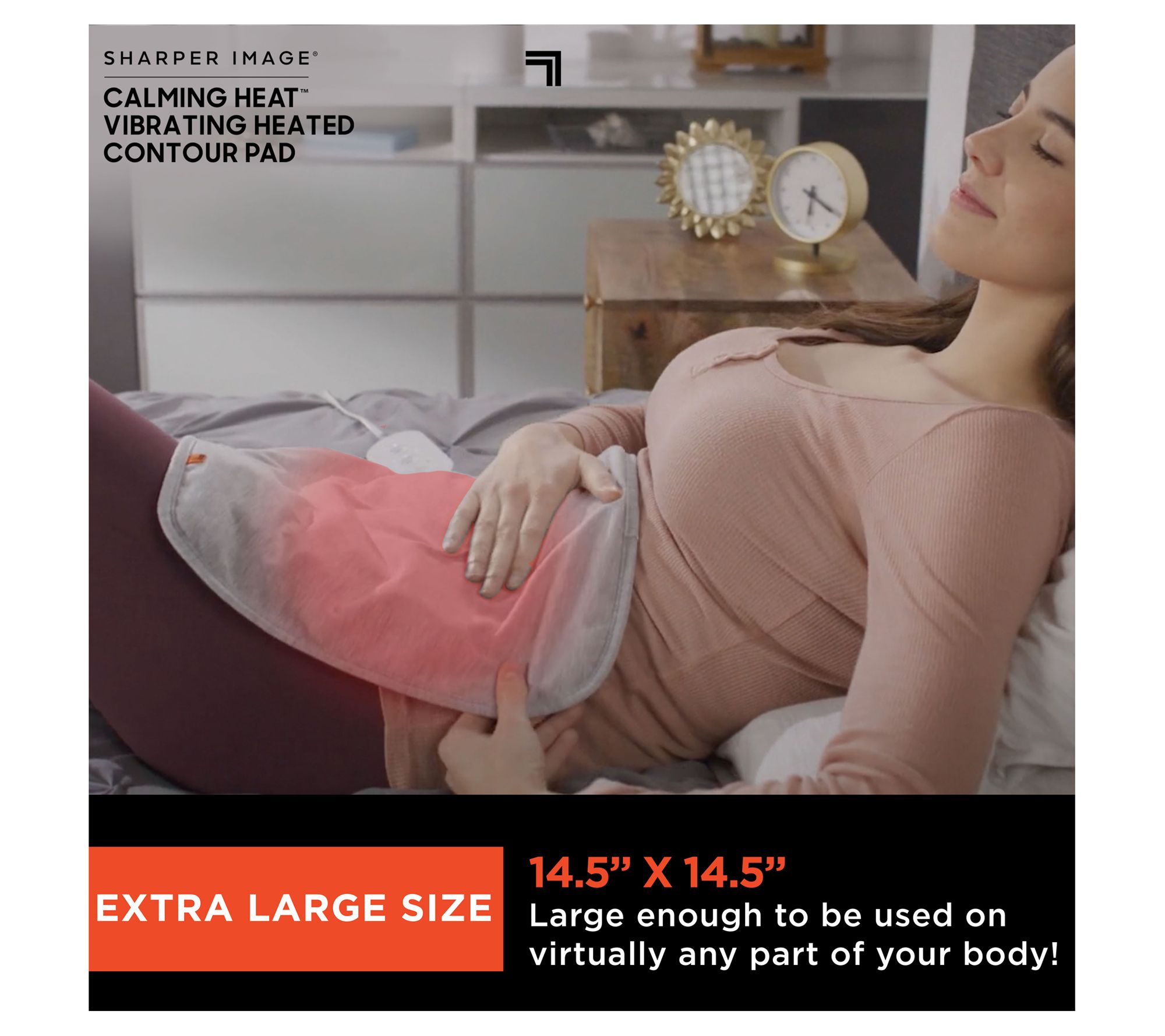 Sharper Image Calming Heat Copper & Charcoal Contour Pad