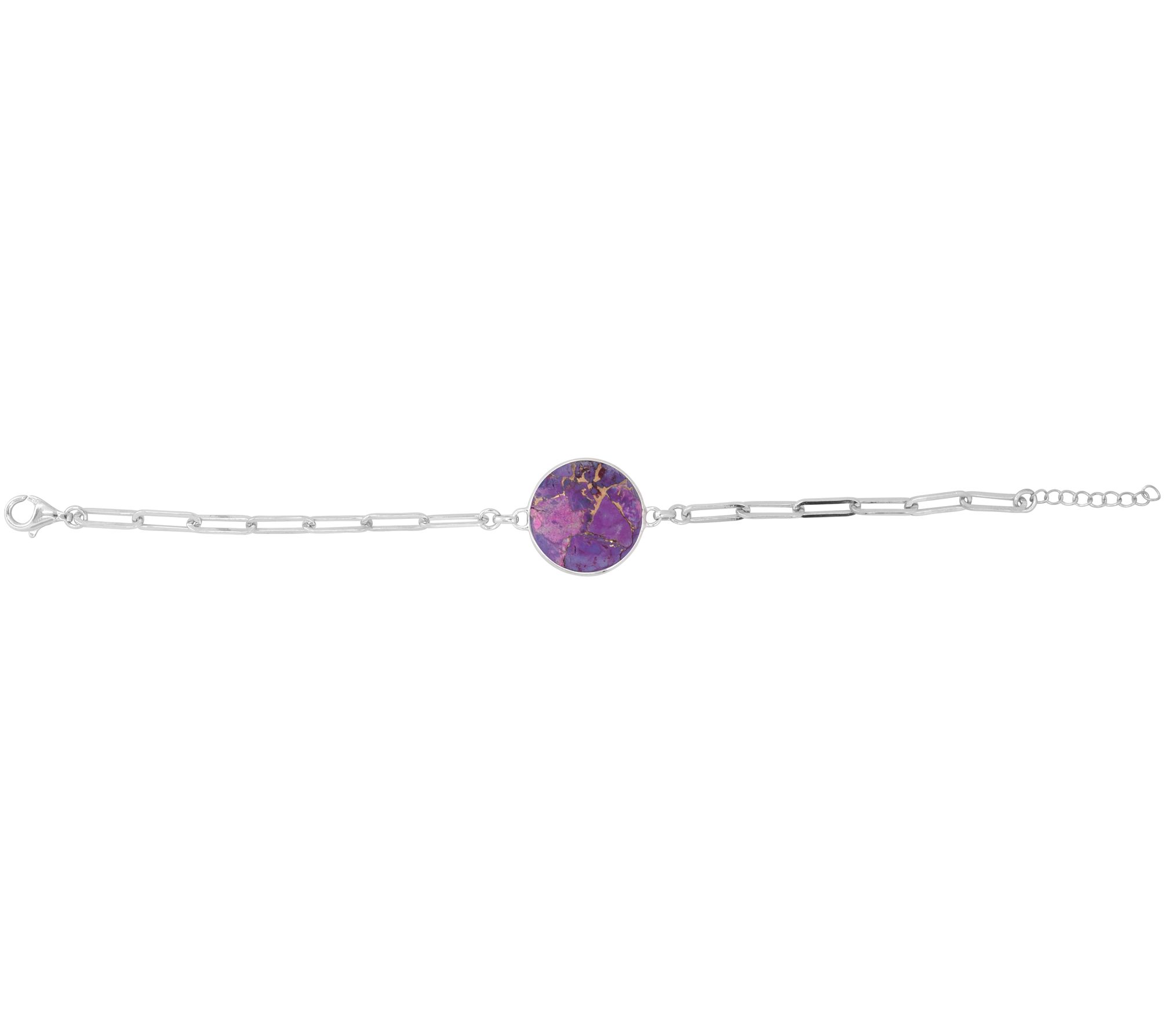 Affinity Gems Purple Turquoise Bracelet, Sterling Silver