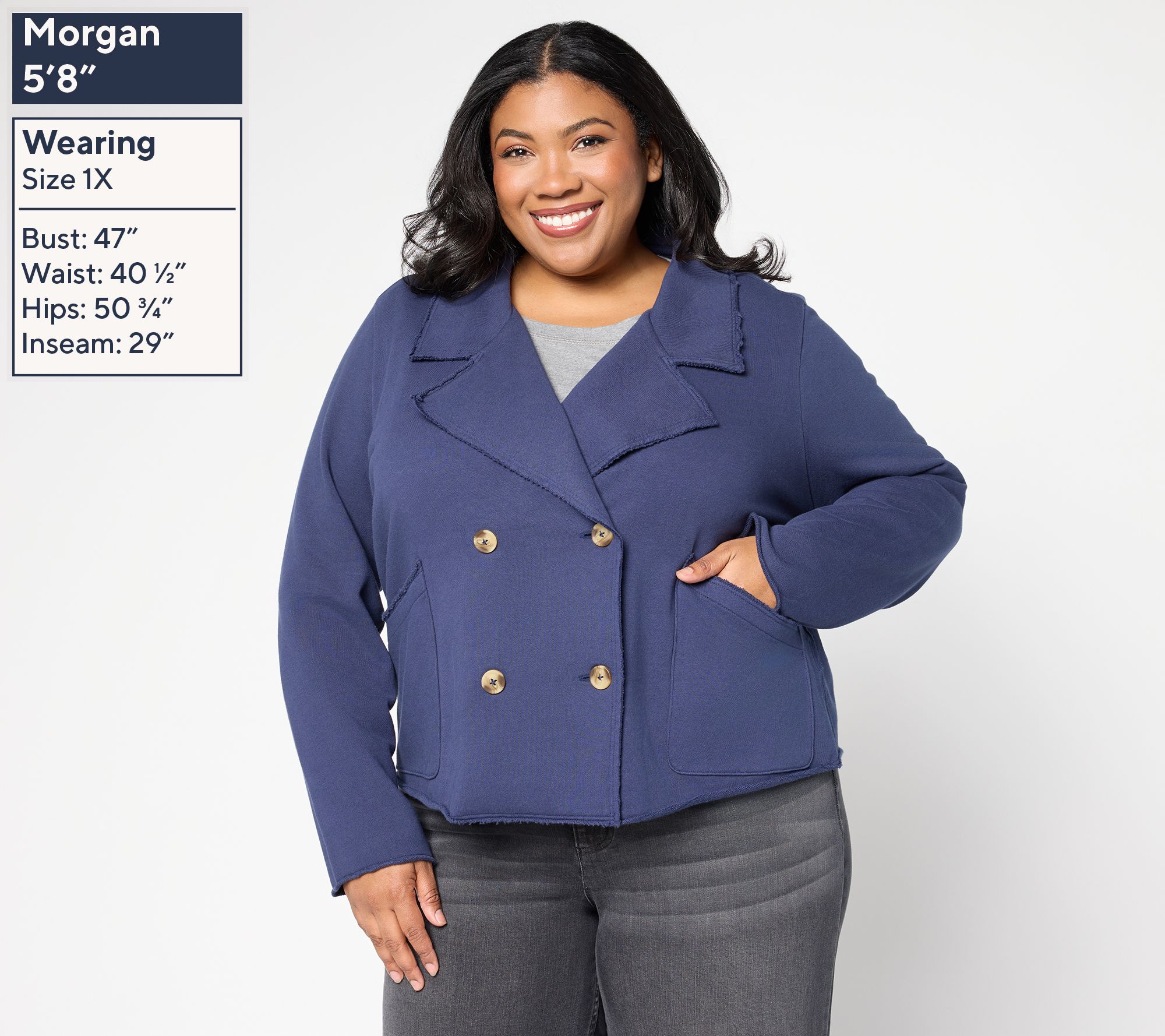 Studio Park x Amy Stran Double Breasted French Terry Jacket