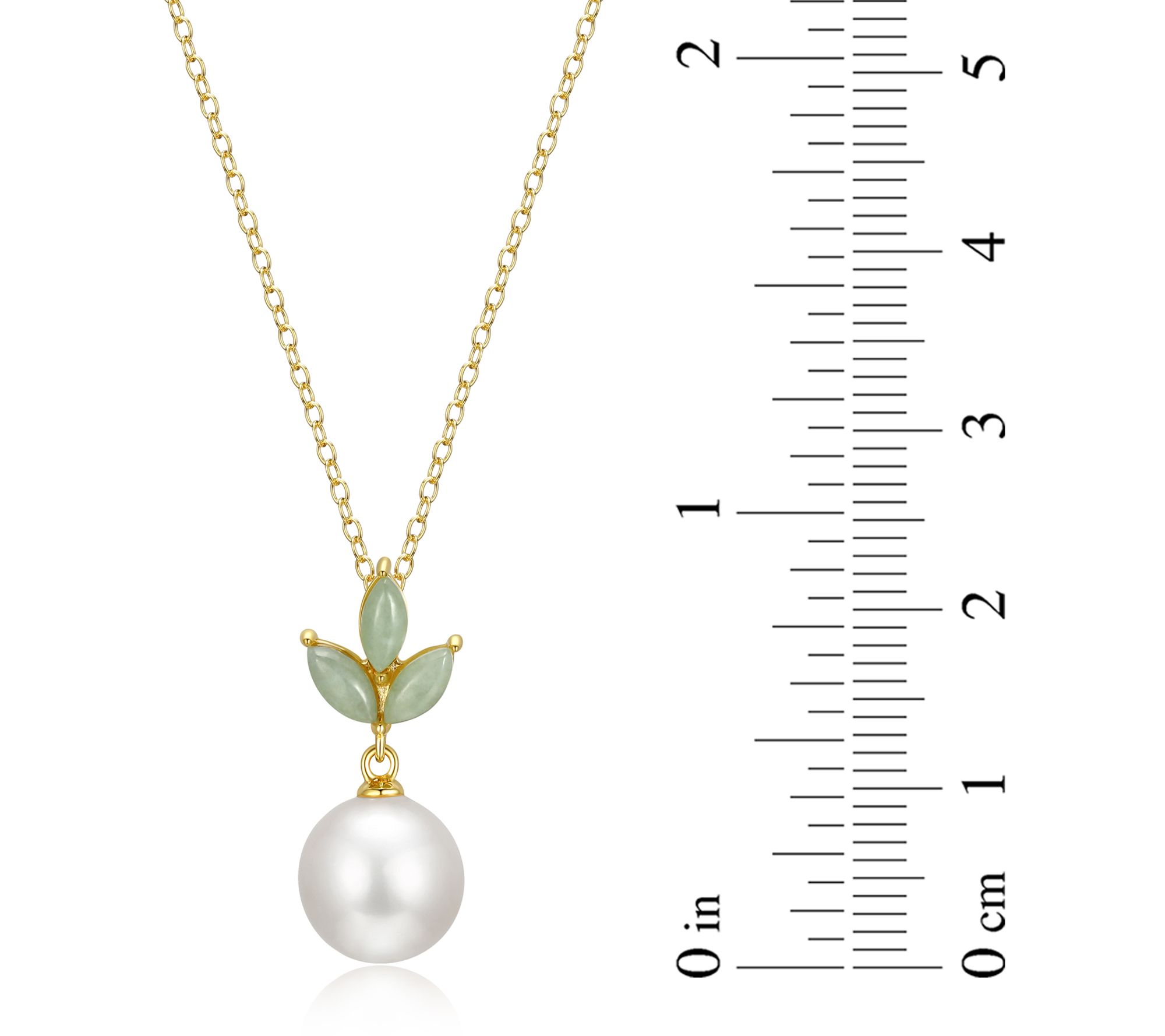 Affinity Cultured Pearl & Jade Earring NecklaceSet, 18k Plate