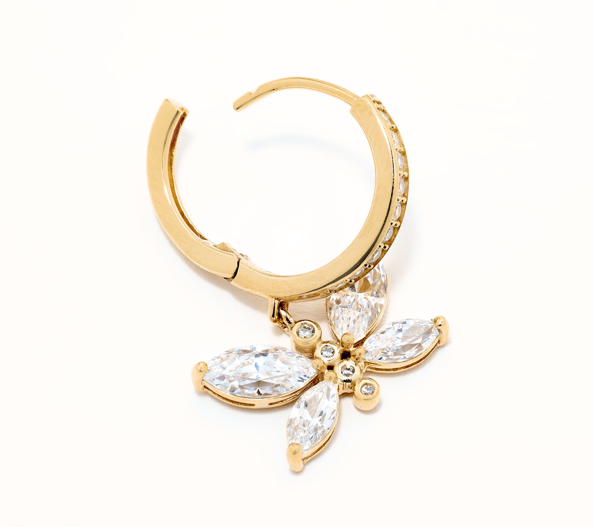 Diamonique x Lulu Frost Butterfly Hoop Earrings, Sterling Silver