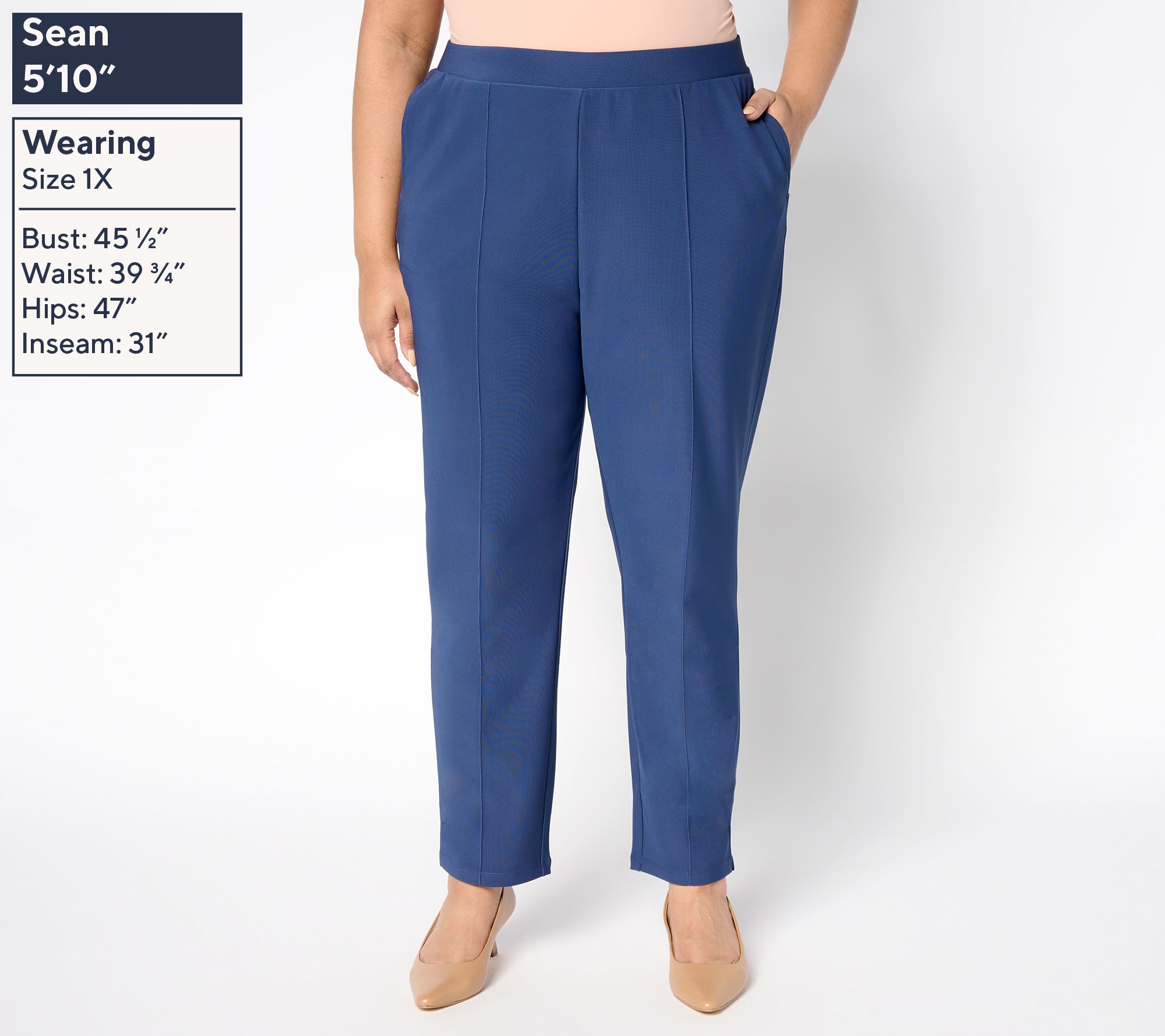 Attitudes by Renee Petite Euro Knit Straight Leg Ankle Pants