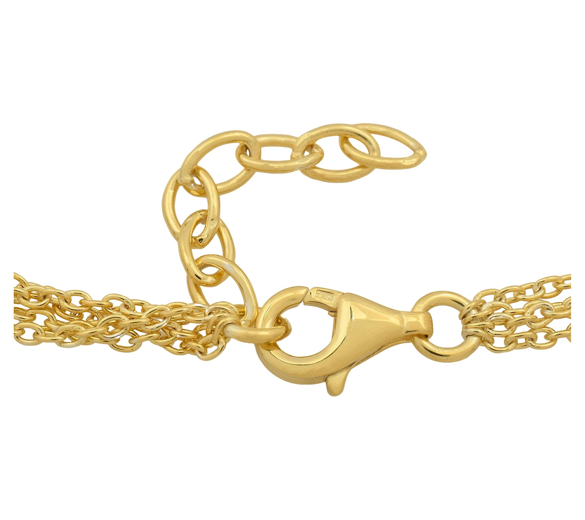 14K Yellow Gold Plated Chunky Oval Link StationBracelet