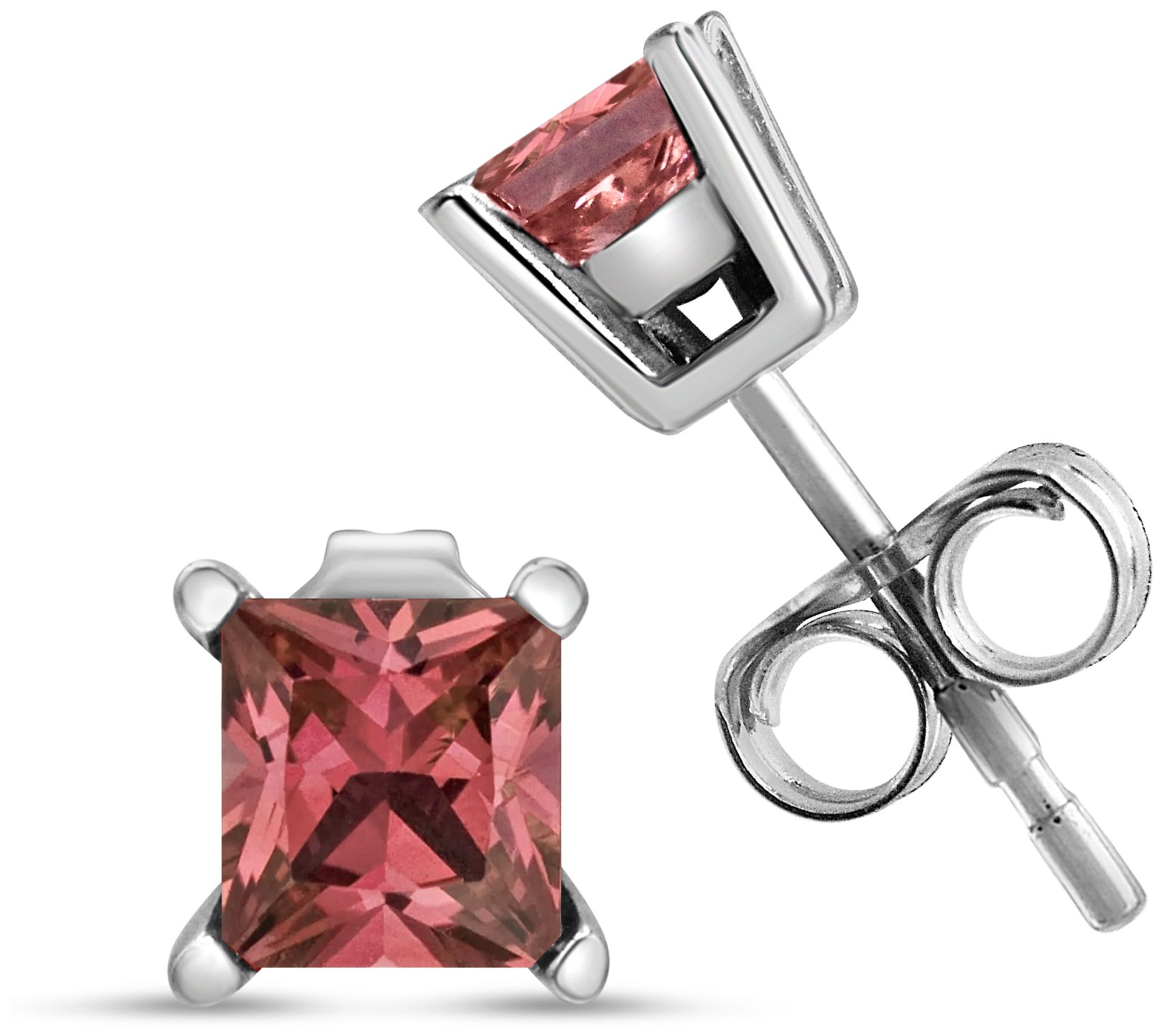 Haus of Brilliance Princess Lab-Grown Pink Diamond Earrings