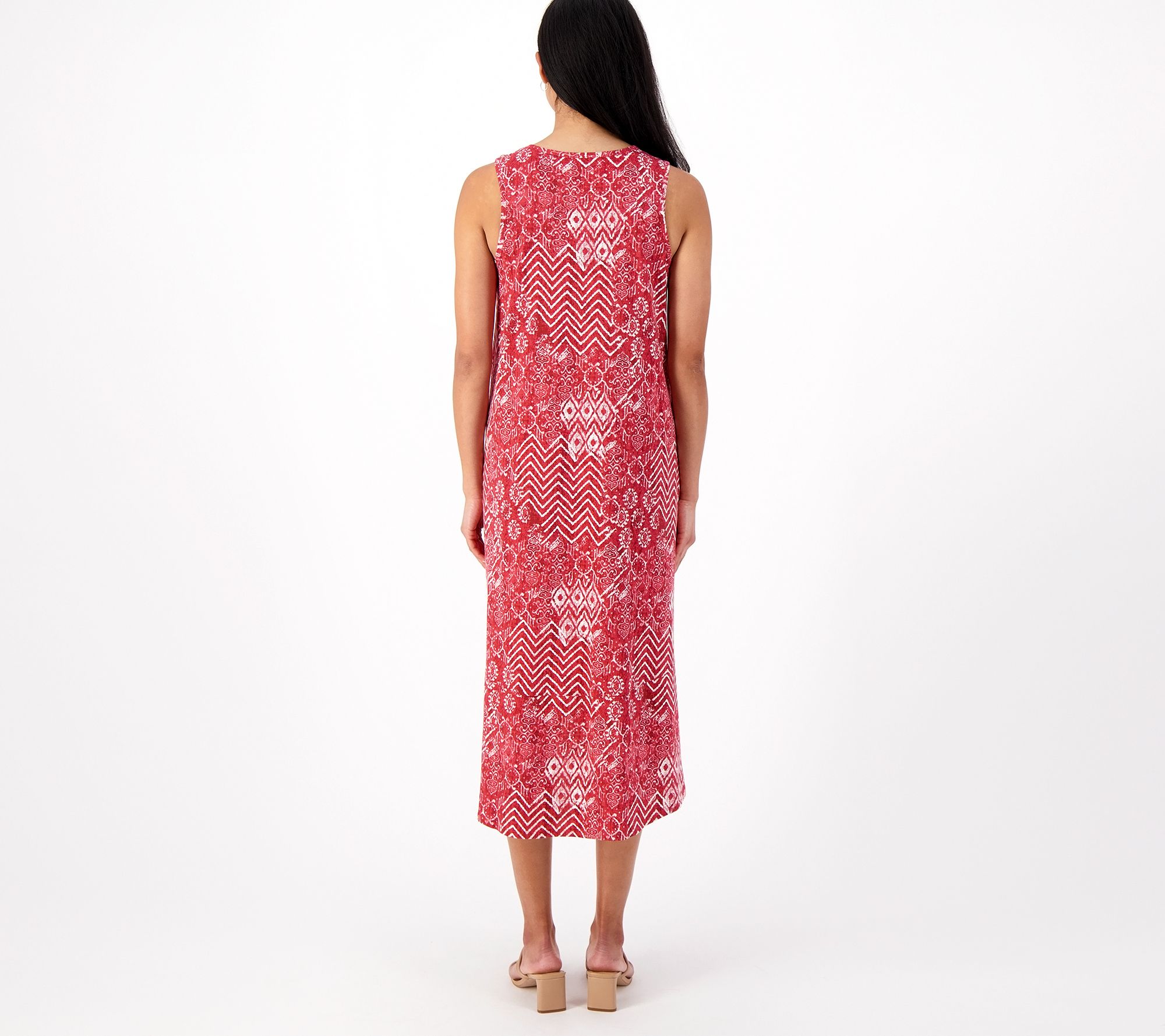 Stan Herman Petite 100% Cotton Tiered Maxi Dress