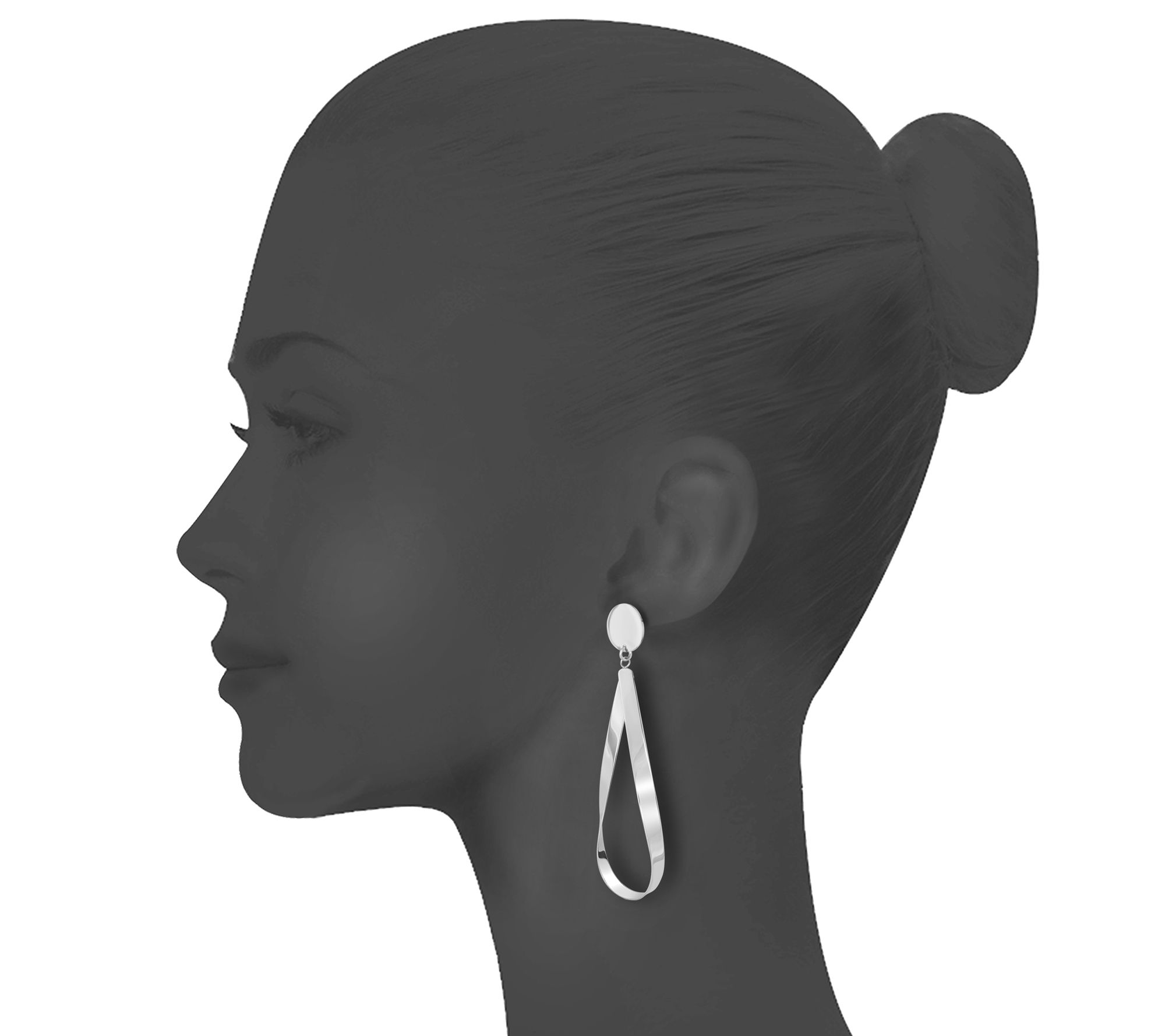 Steel by Design Ribbon Hoop Earrings