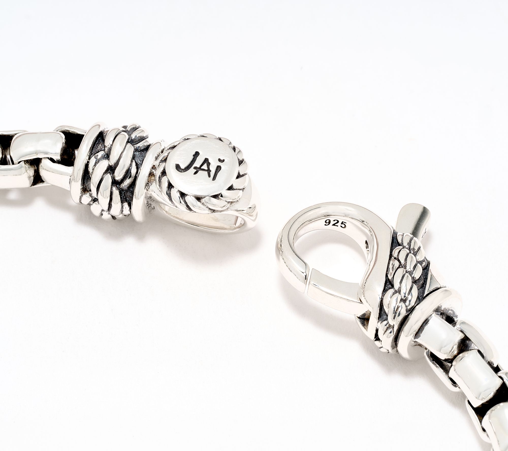 JAI Ireland Sterling Silver Cara Rope Textured 5.3mm Bracelet, 25.5g