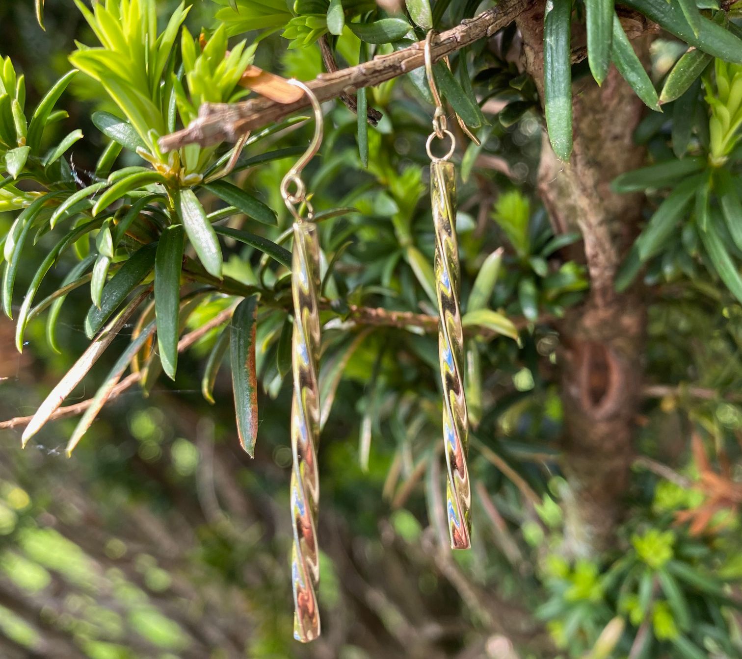 Alkeme 14K Gold Twisted Tube Drop Earrings
