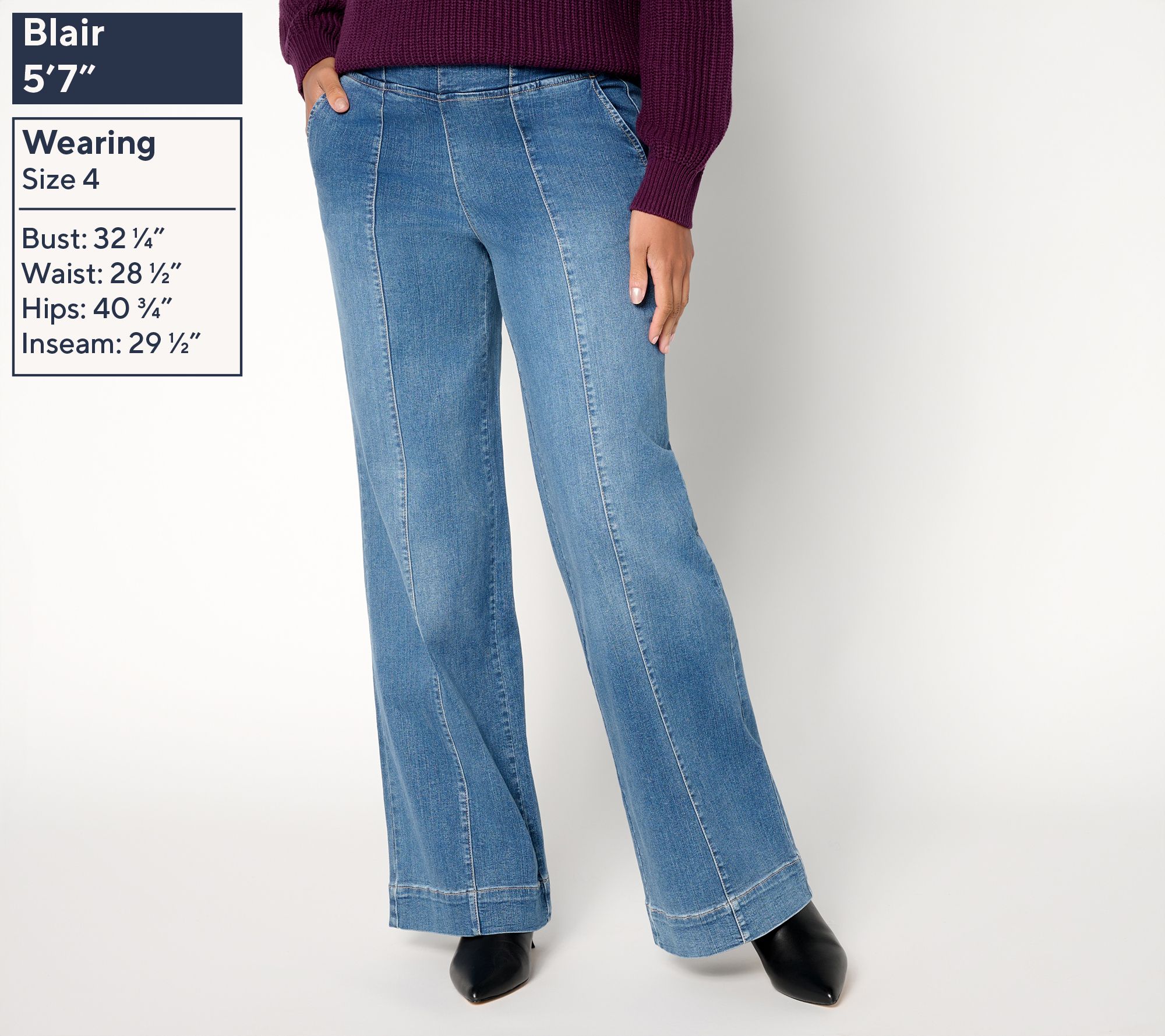 Belle by Kim Gravel Reg TripleLuxe Front Seam Full Leg Jean
