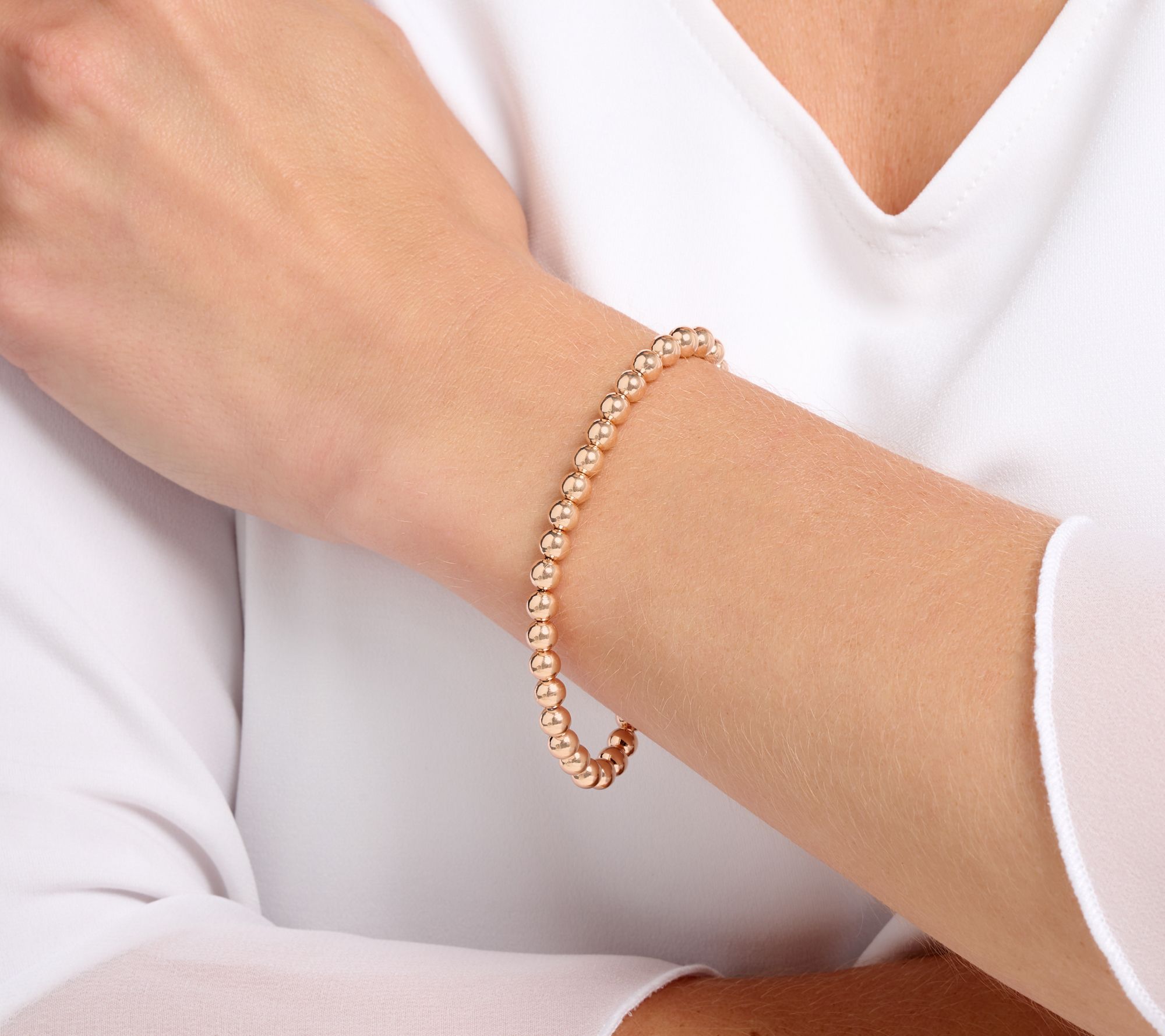 UltraFine 950 Silver Beaded Chain Magnetic Clasp Bracelet