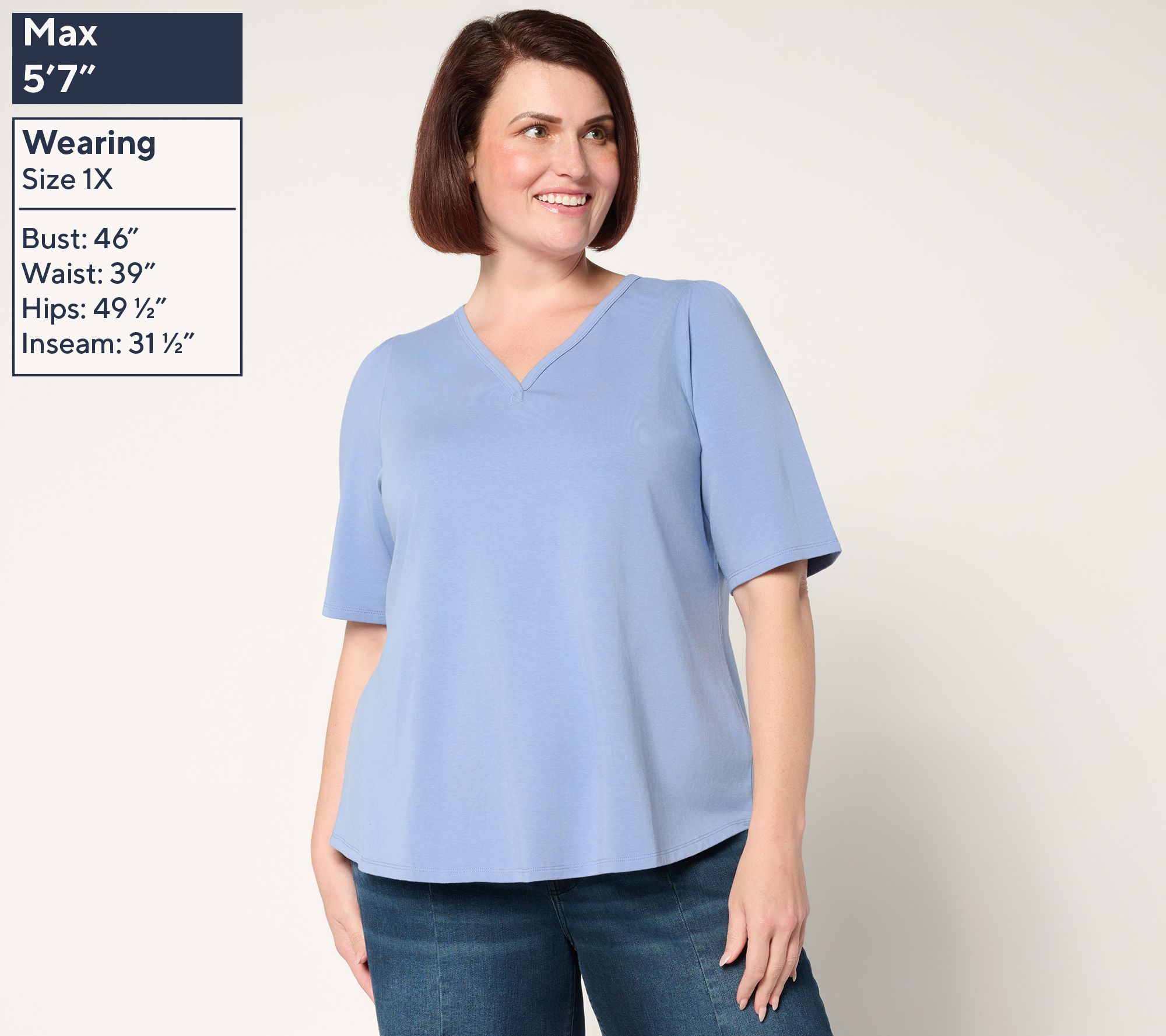 Ree by The Pioneer Woman Essentials Elbow Sleeve Top