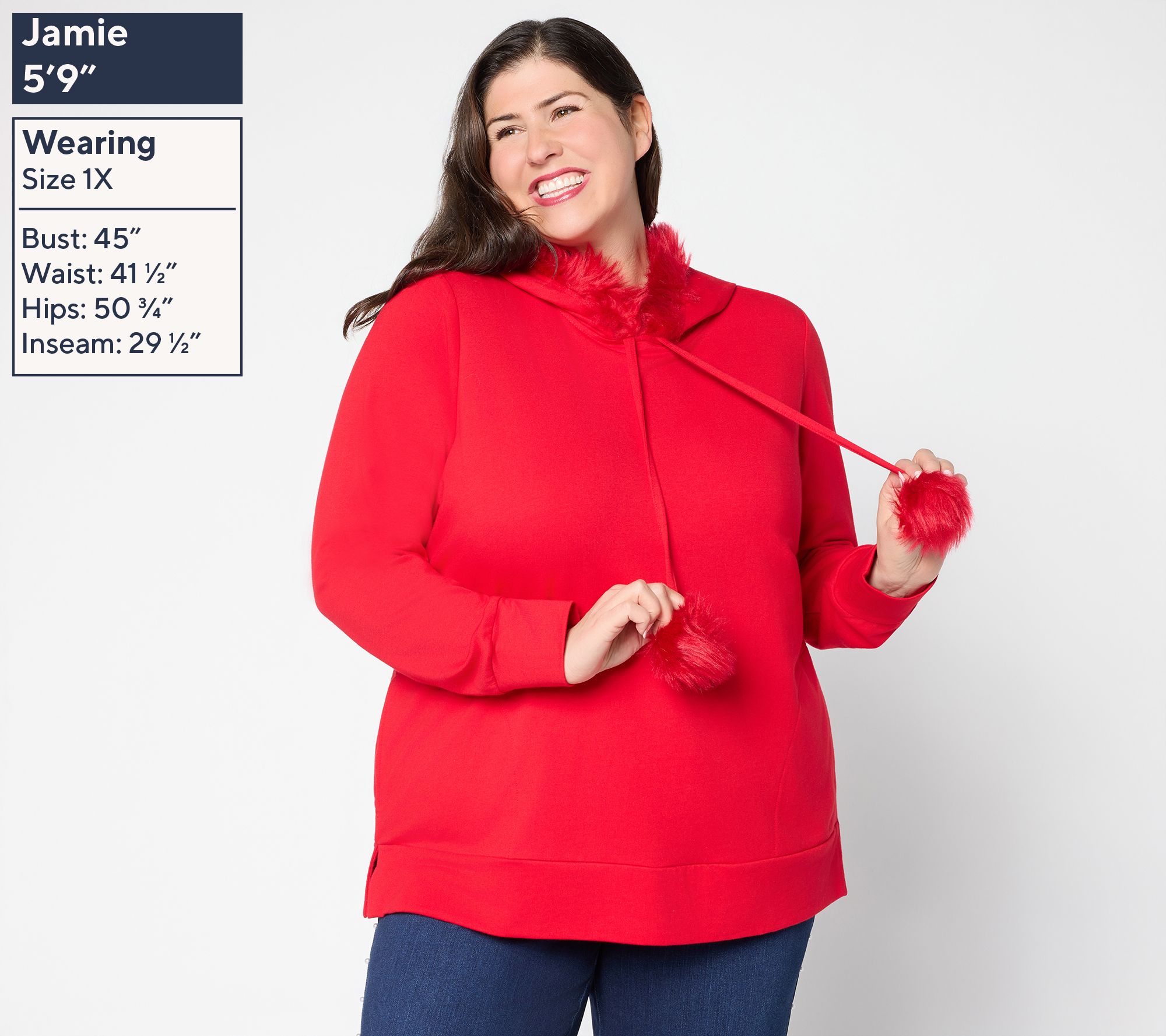 Belle by Kim Gravel Faux Fur Trimmed Hoodie