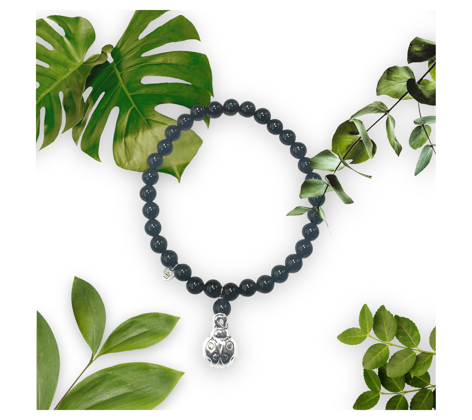 Alkeme Sterling Silver Onyx Charm Bracelet