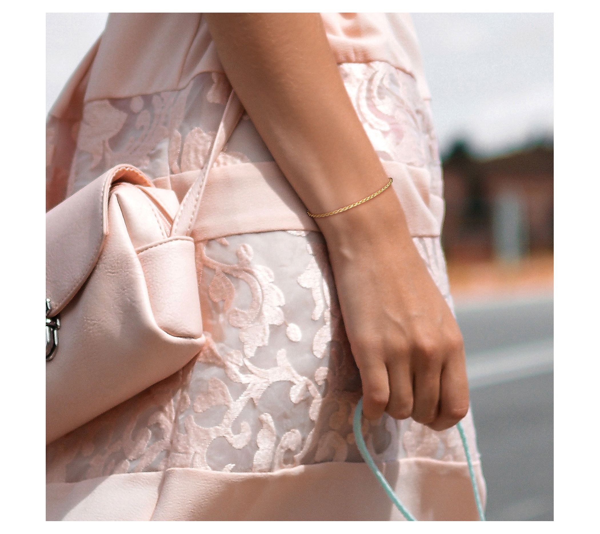 18K Gold-Plated 2mm Rope Chain Bracelet