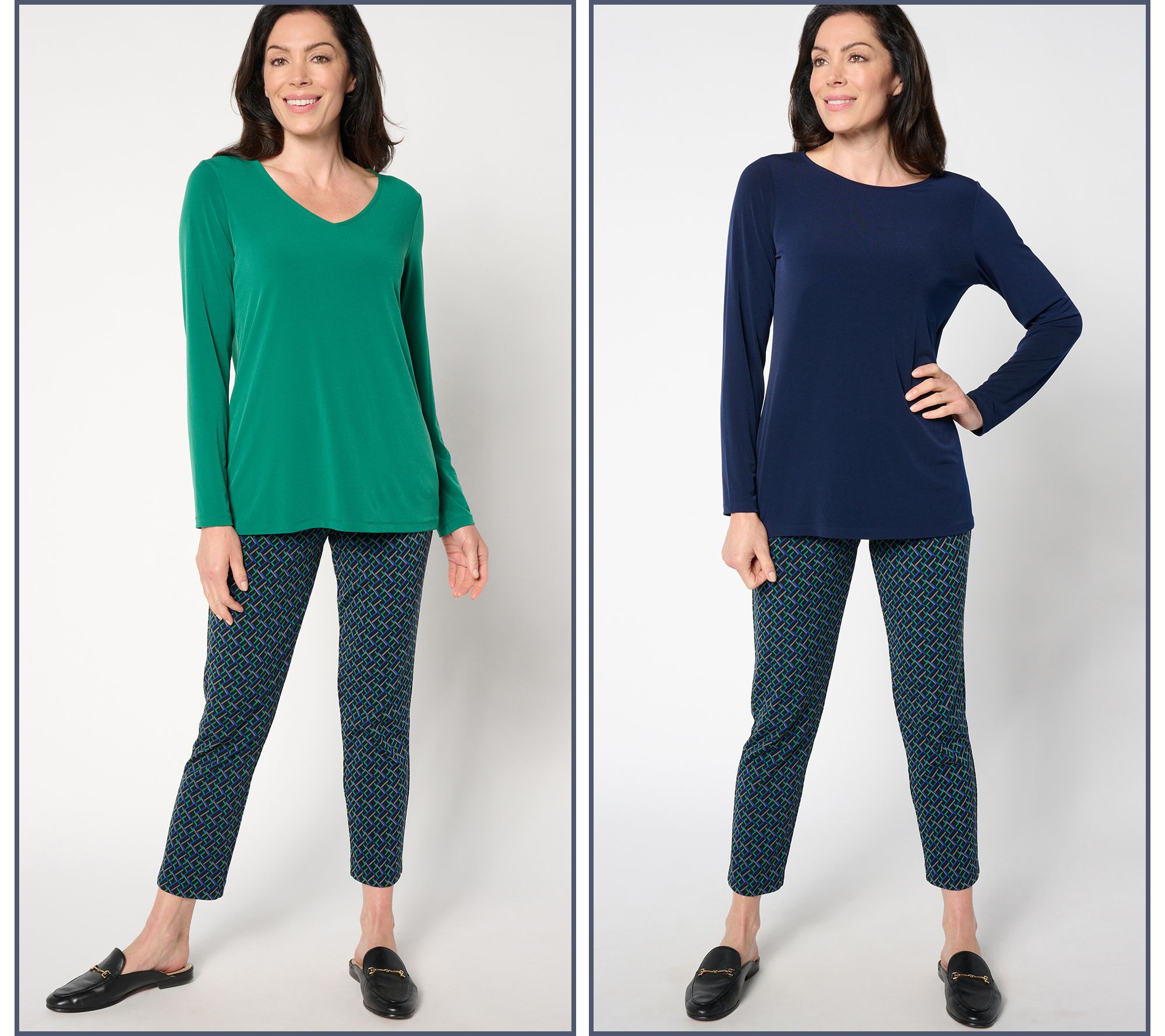 Susan Graver Modern Essentials Set of 2 Liquid Knit Tops