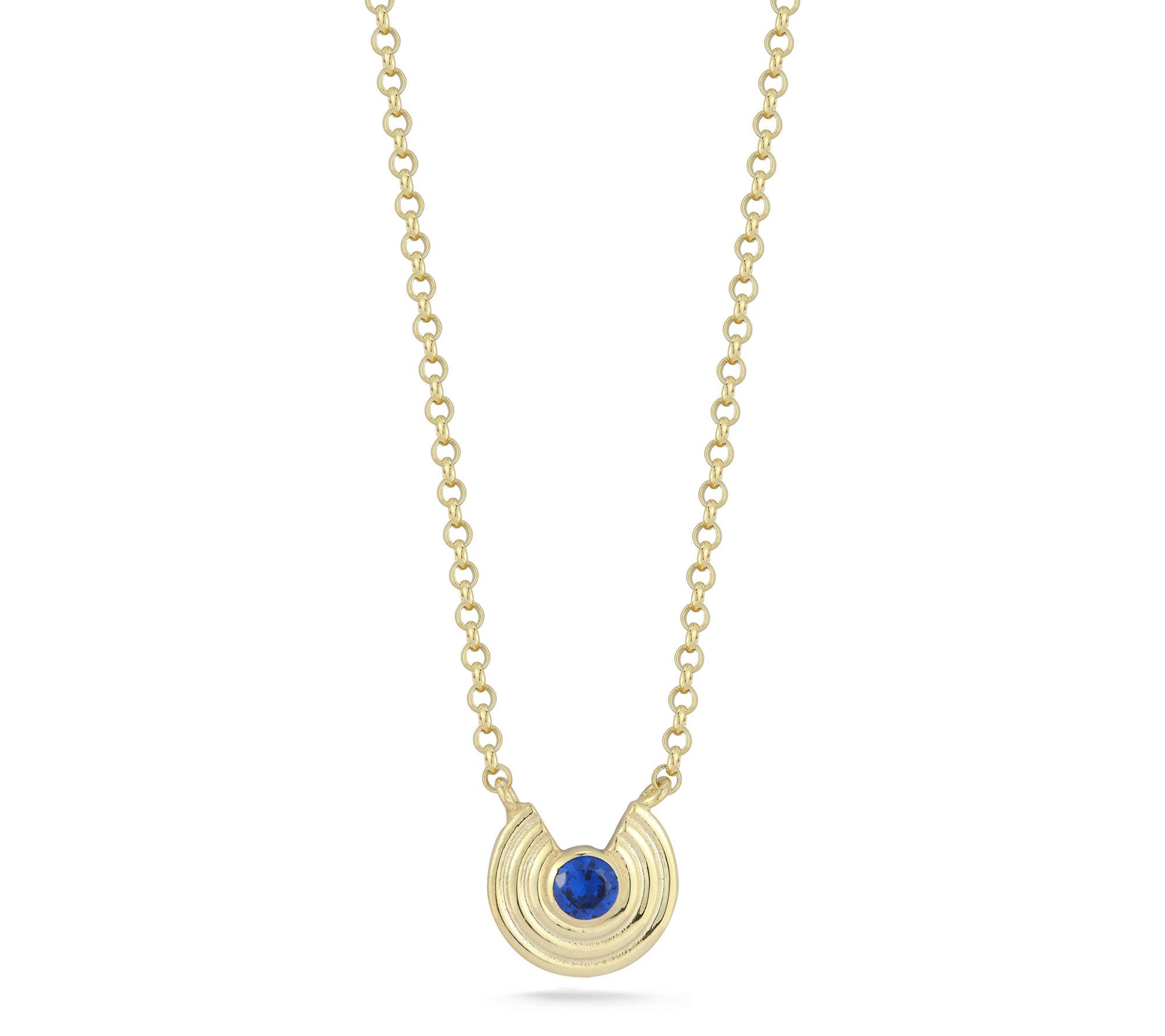 Sterlina Silver Blue Disc Necklace, Sterling