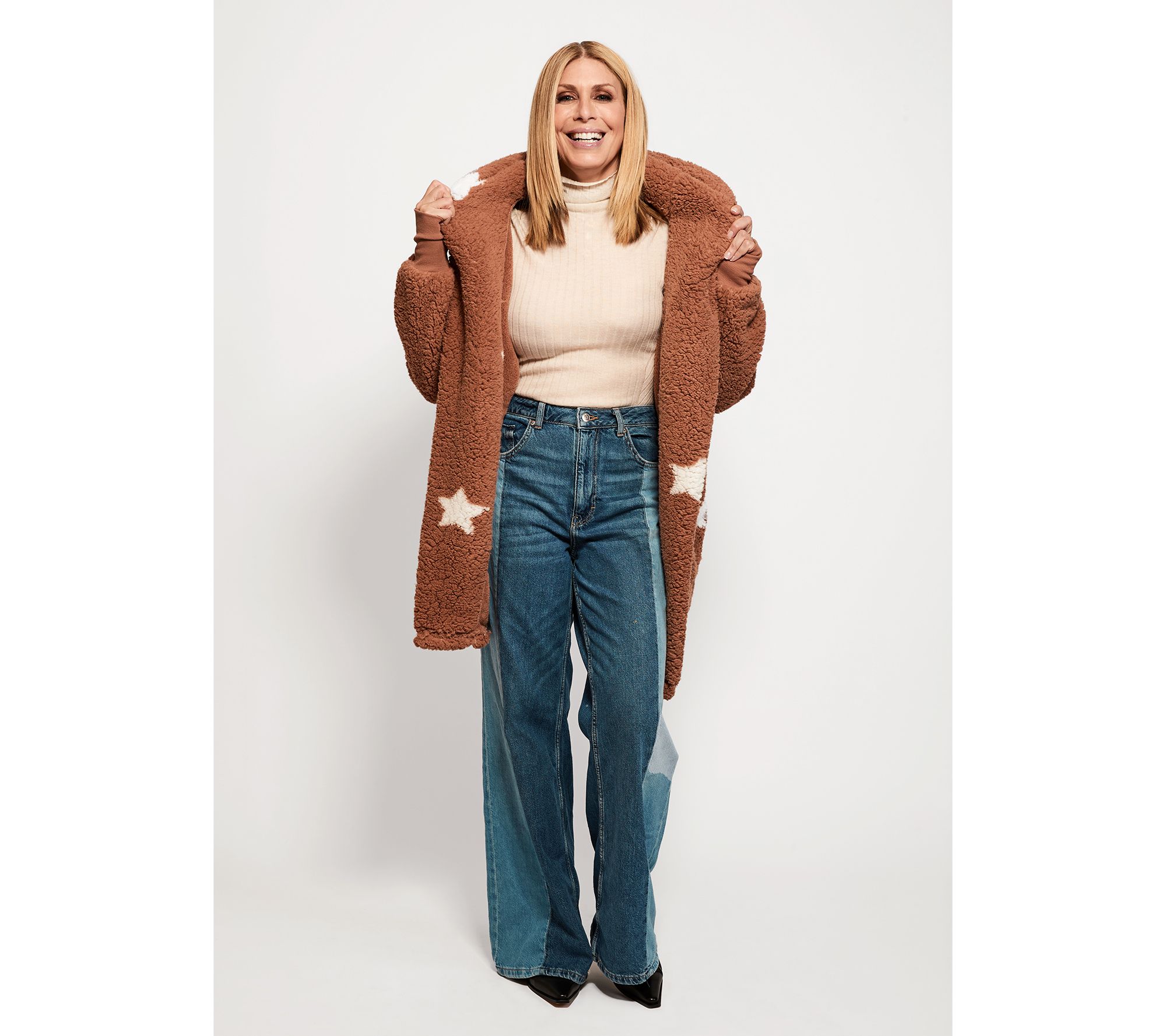 By Jill Martin Regular Sherpa Embroidered Hooded Lounger