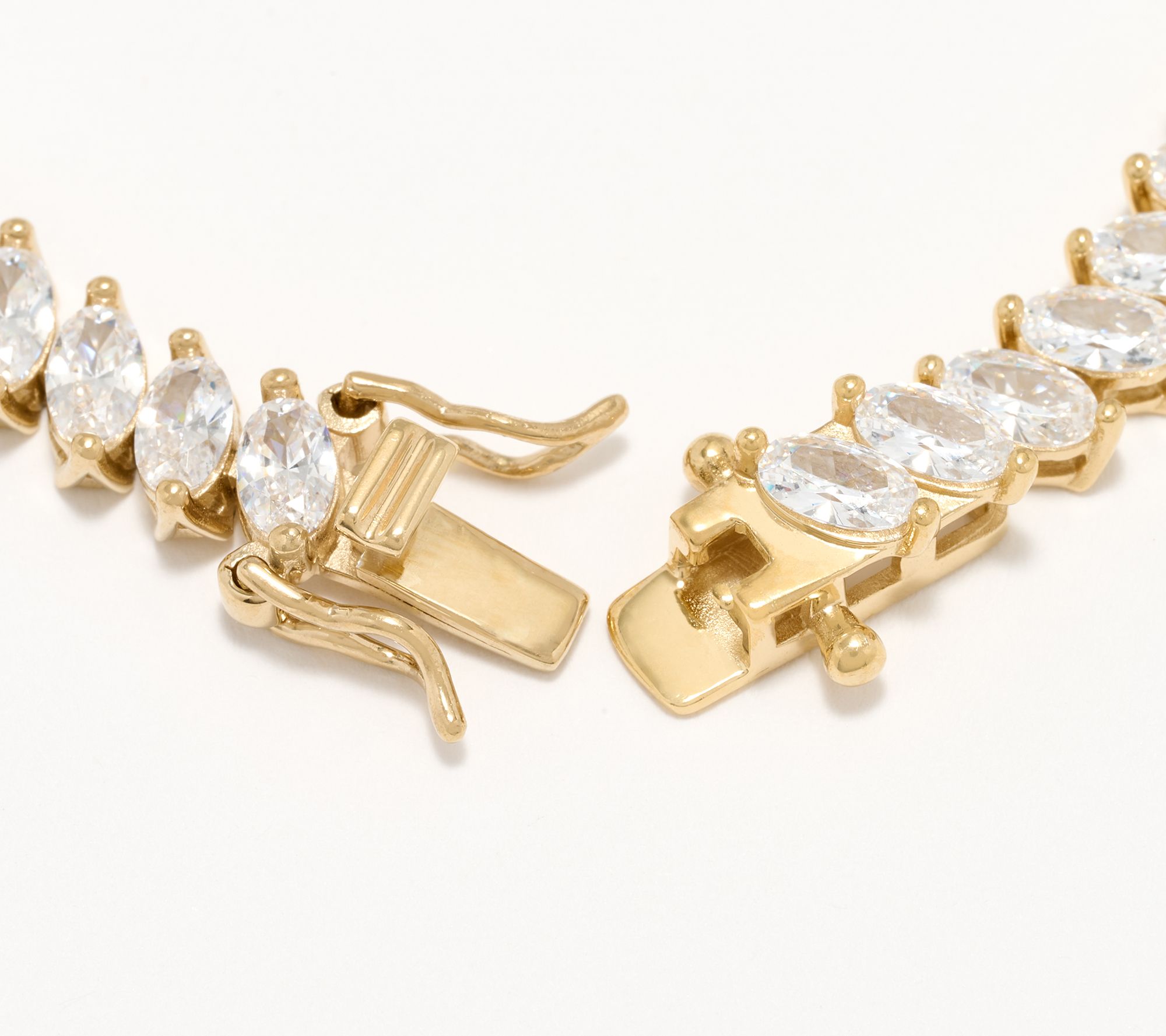 Diamonique Classics 5cttw Tennis Bracelet, 14K Gold Plated