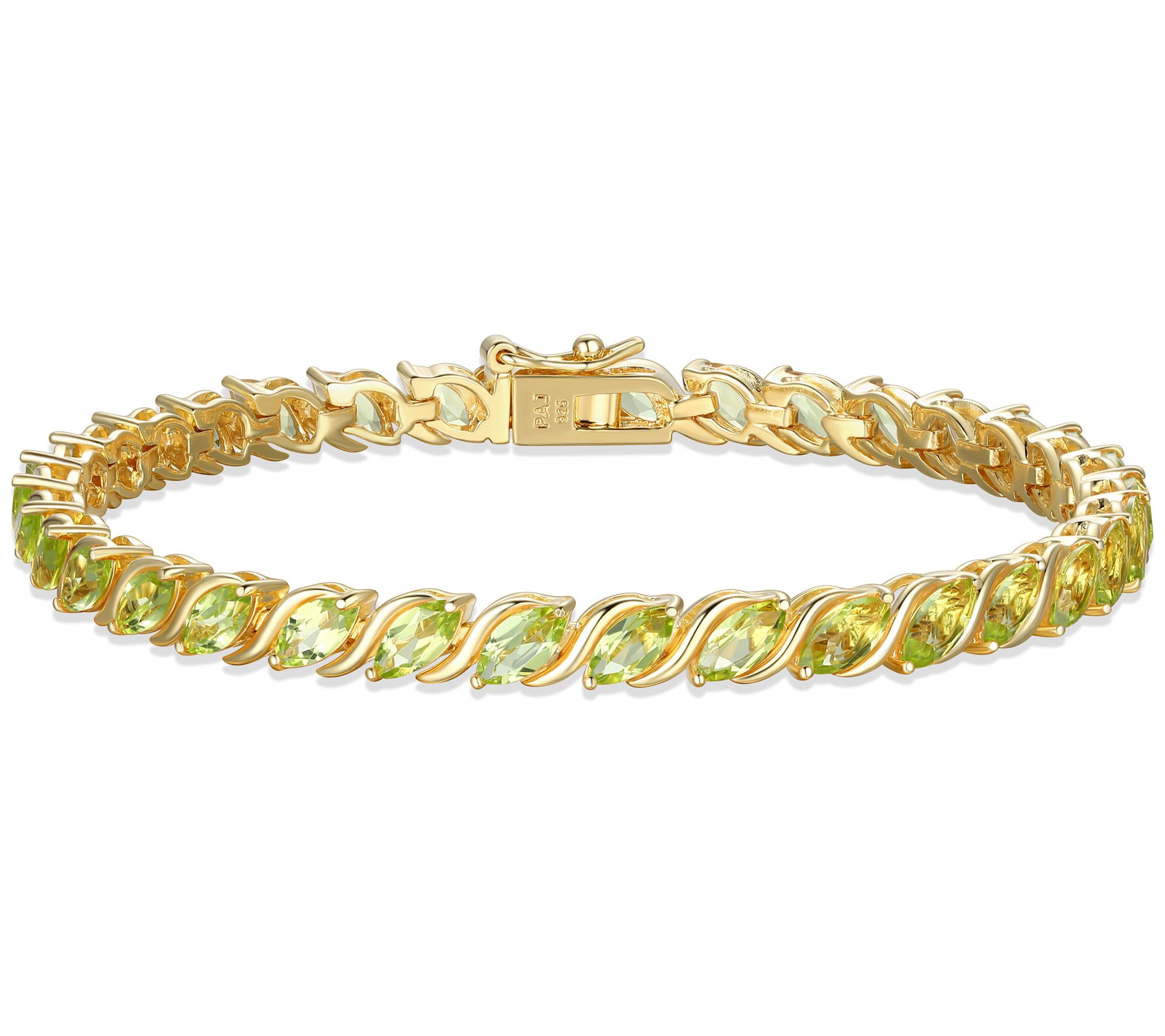 Affinity Gems Marquise Gemstone Tennis Bracelet, 18K Plated