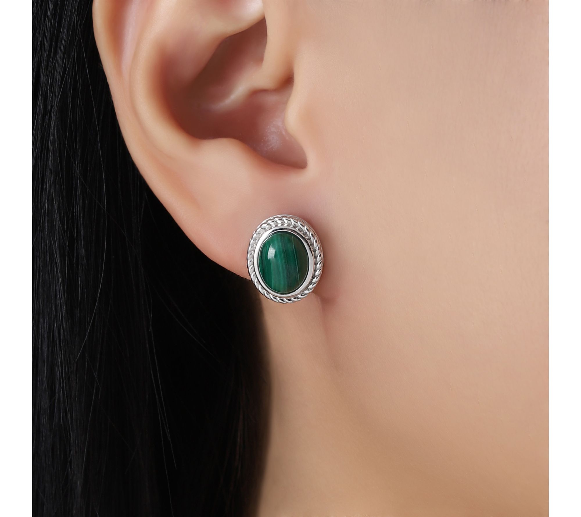 Ariva Sterling Arden Oval Gemstone Earrings