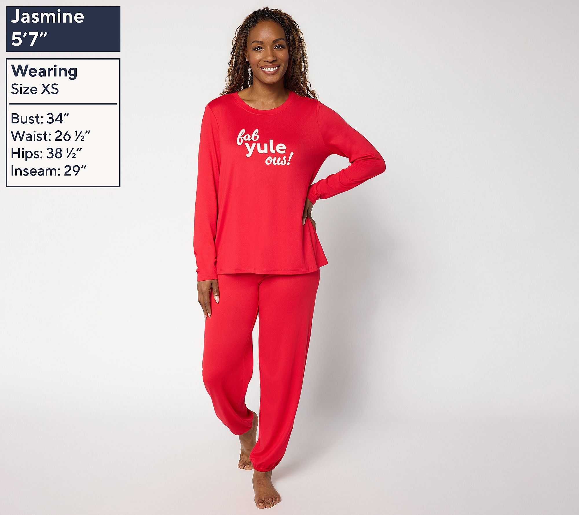 AnyBody Petite Lush Jersey Message Top and Joggers Set