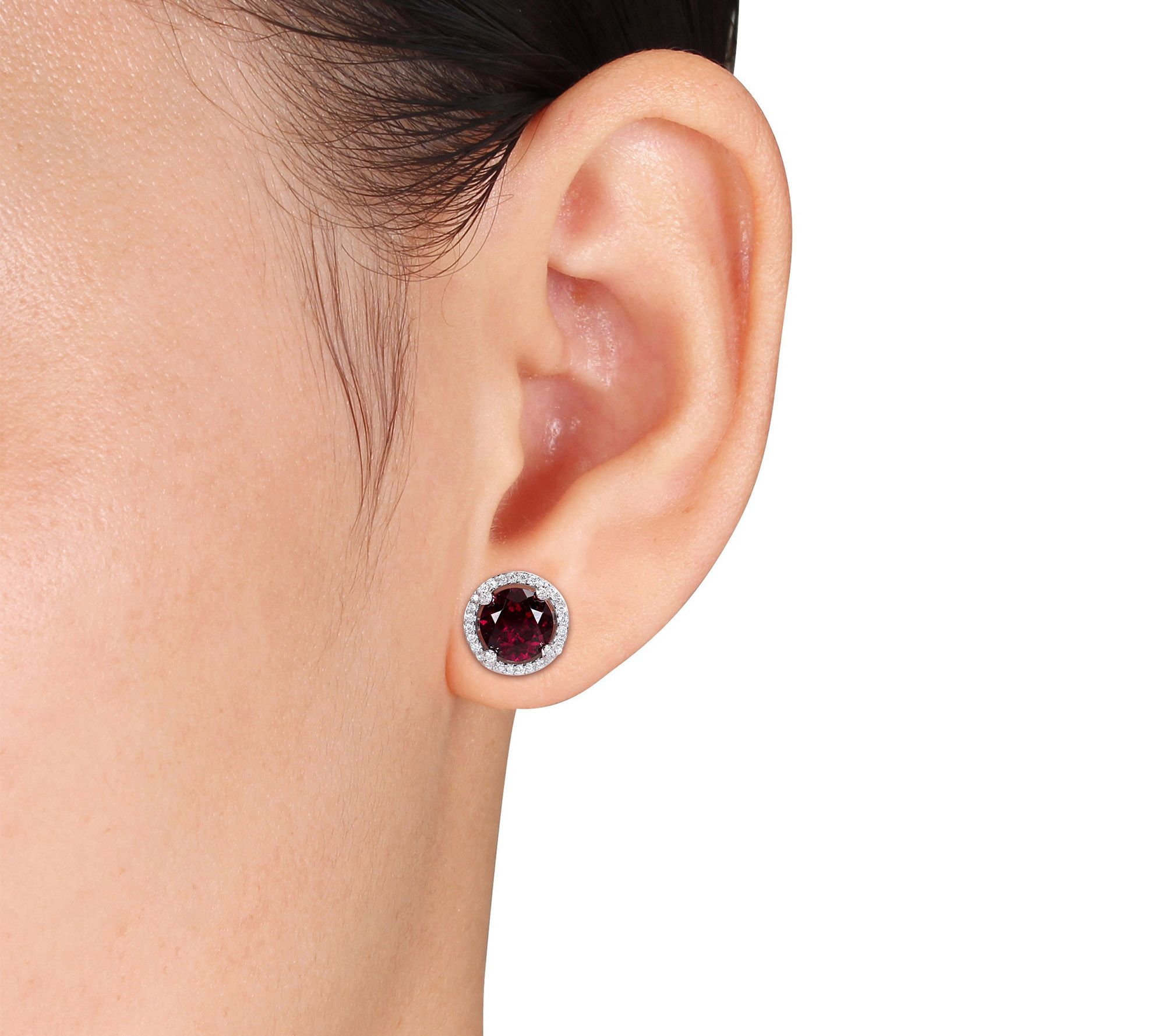 Bellini 14K 4.50 cttw Rhodolite and 0.25 cttw Diamond Earrings