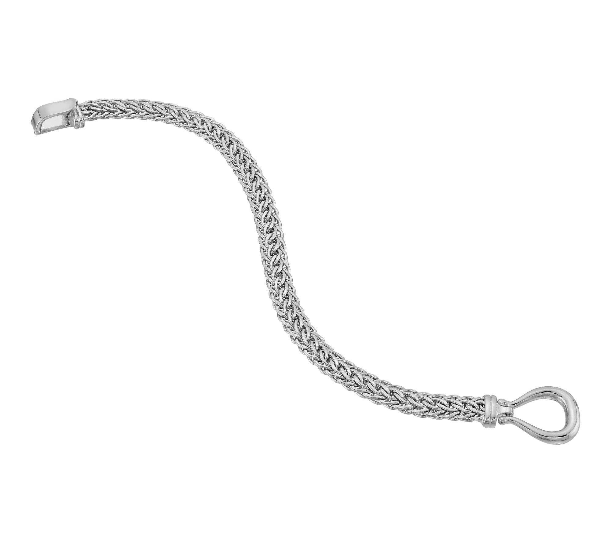 Silver Style Cestina Link Buckle Clasp Bracelet, Sterling