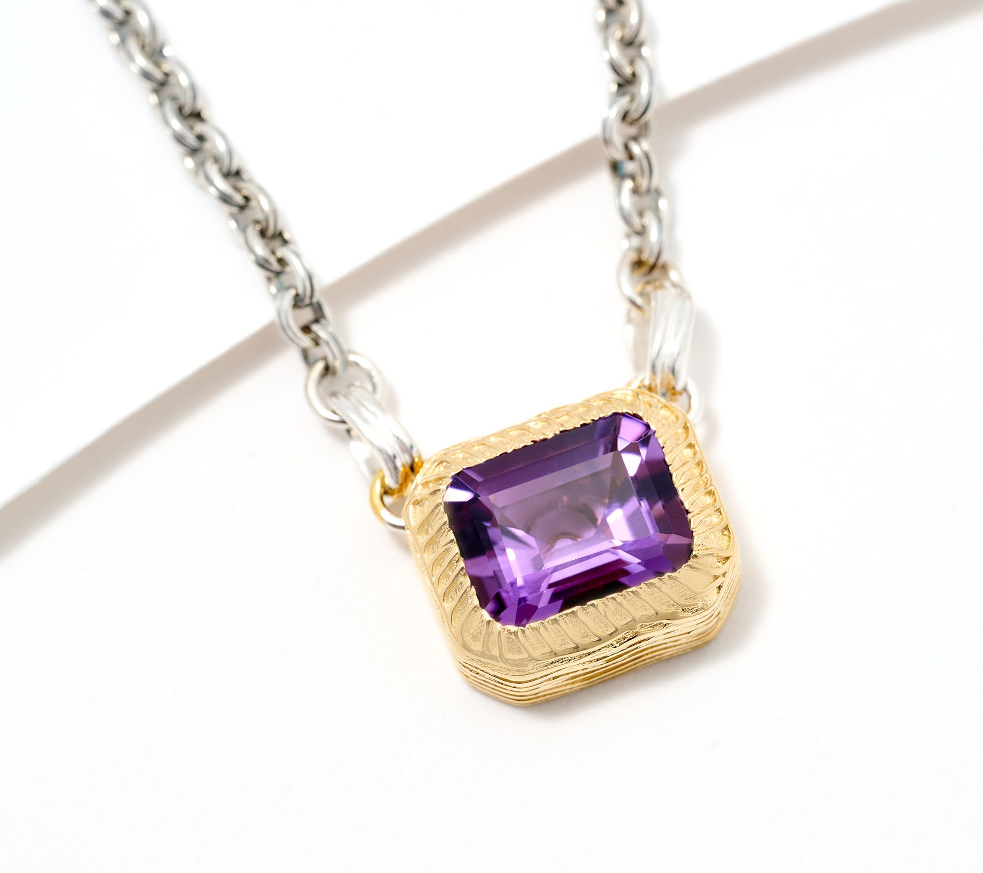 Christian James by Scott Grimes Sterling Silver Two-Tone Gem Necklace