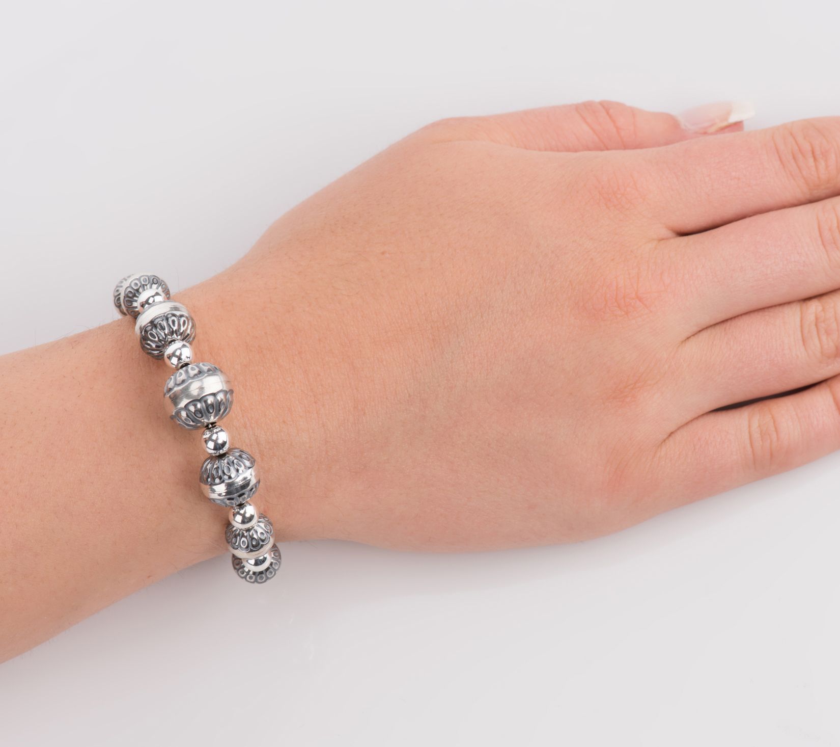 American West Classics Sterling Beaded Coil Wrap Bracelet